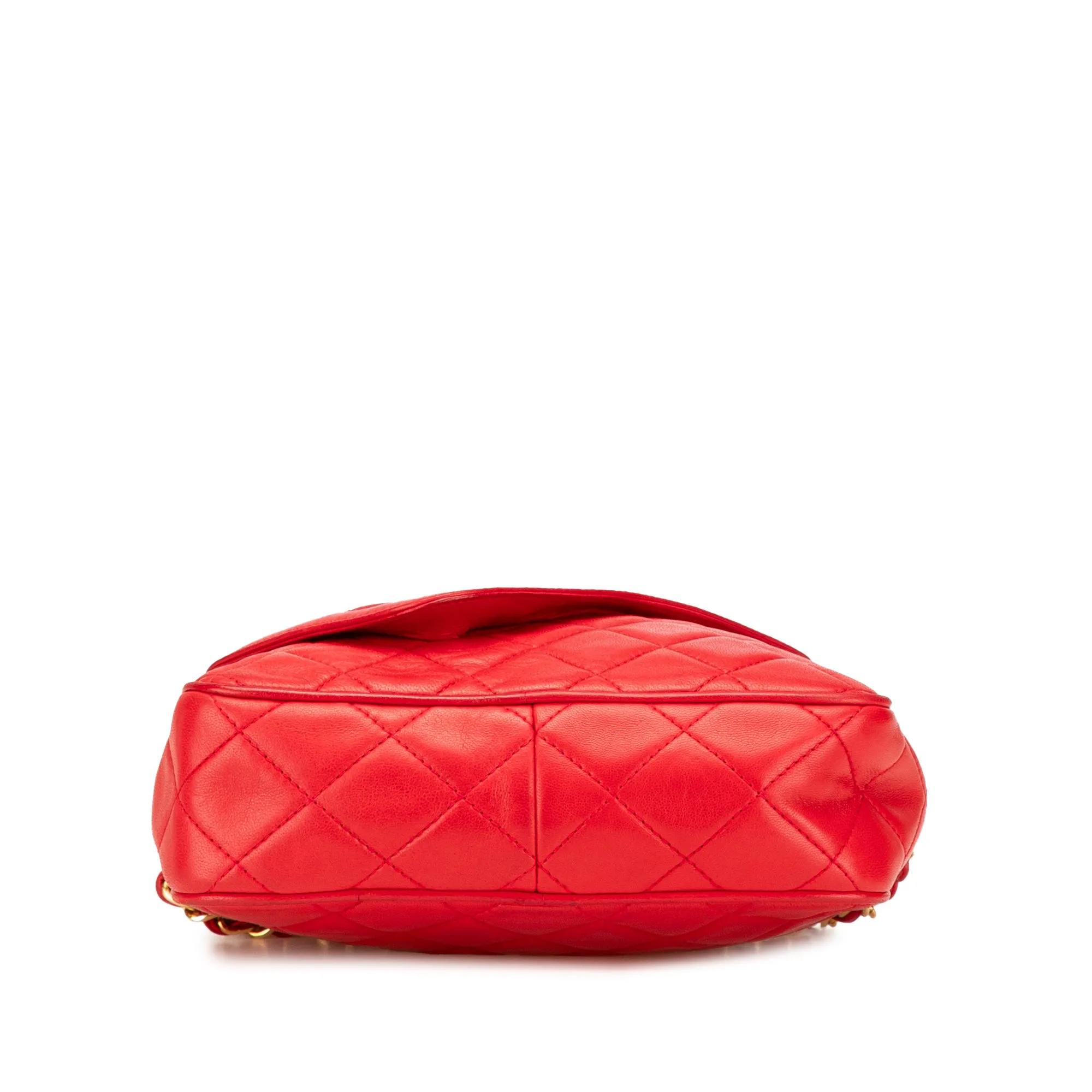 Red Chanel CC Quilted Lambskin Tassel Camera Bag