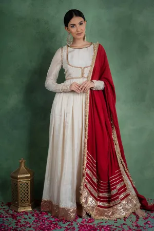 Red Gota Embellished Dupatta