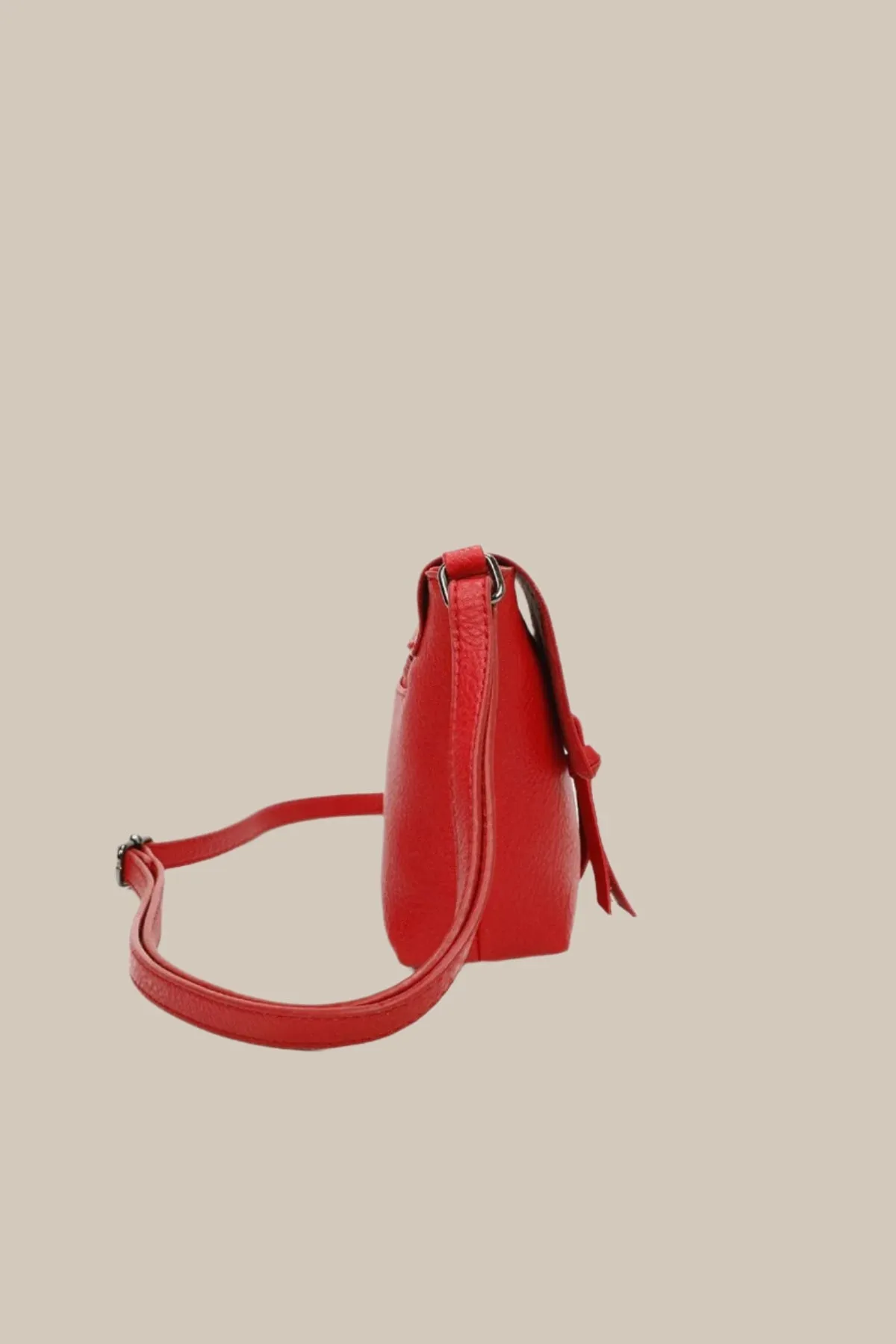 Red Tassel Flap Crossbody Bag