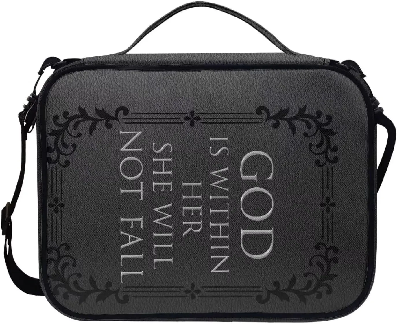 Religion Bible Cover, Bible Case, Bible Bag, Bible Tote Bag Crossbody Bible Cover Case with Shoulder Strap Portable Bible Carrying Case for Travel School