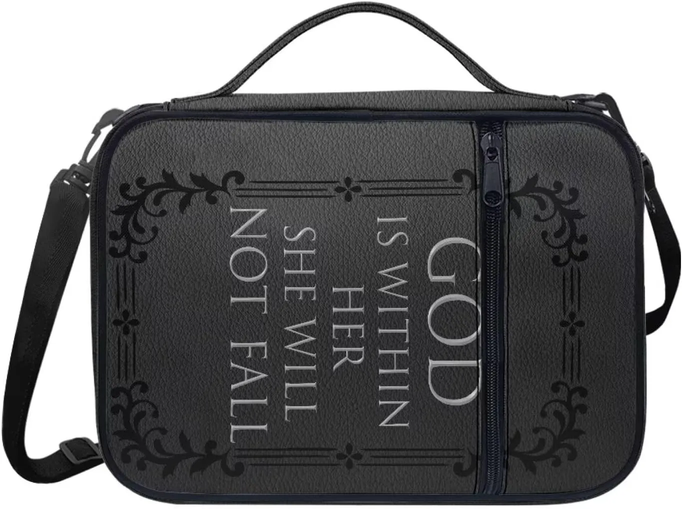 Religion Bible Cover, Bible Case, Bible Bag, Bible Tote Bag Crossbody Bible Cover Case with Shoulder Strap Portable Bible Carrying Case for Travel School