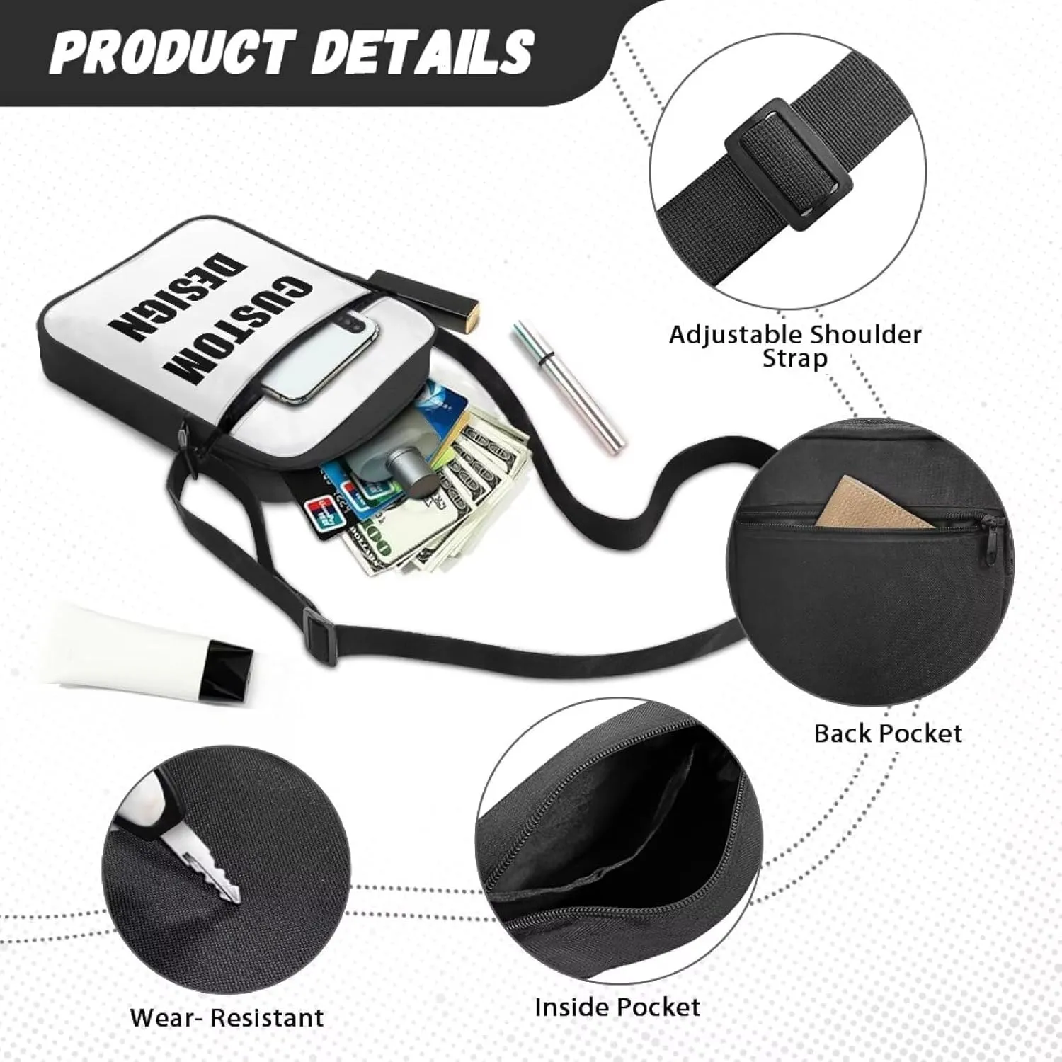 Renewold Crossbody Bag Messenger Bag Cell Phone Purses Satchel Handbags Shoulder Bag for Women Men Boys Girls