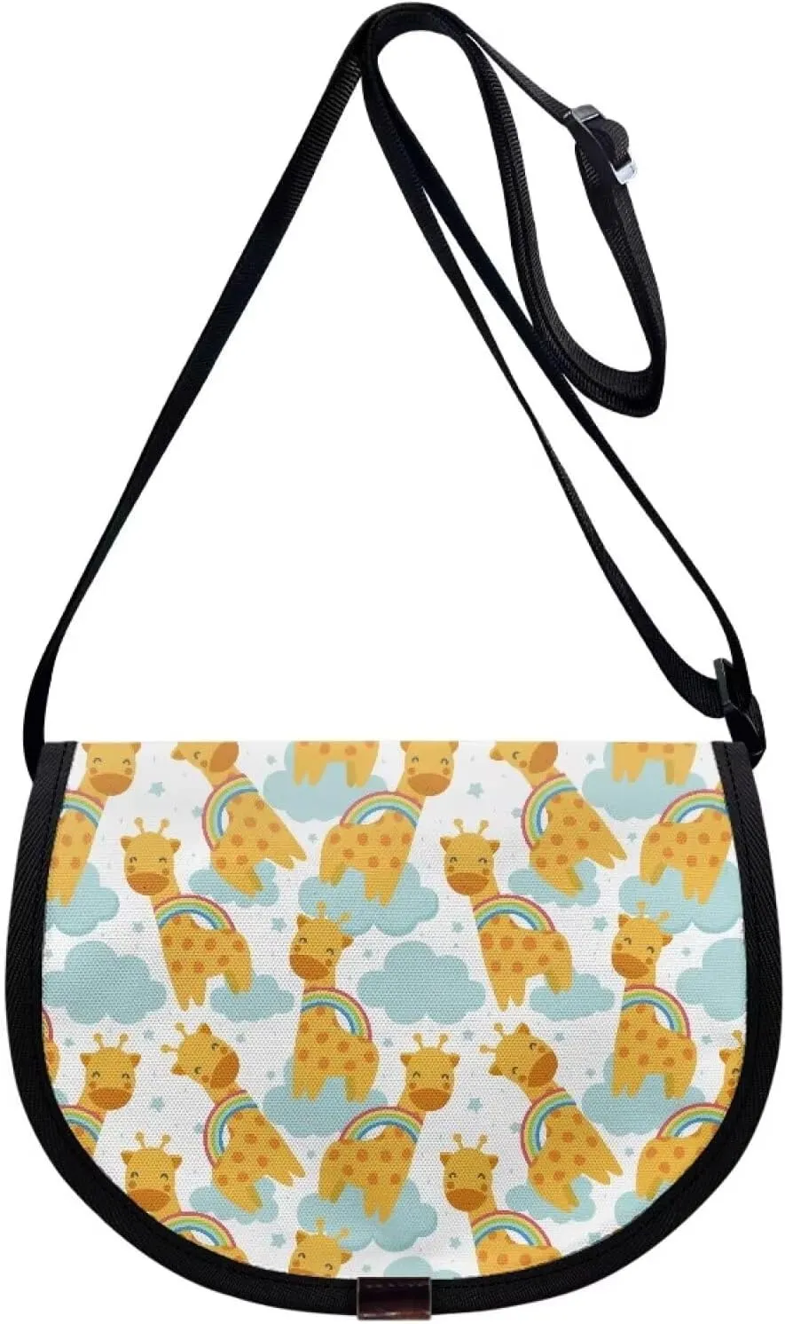 Renewold Cute Giraffe Pattern Crossbody Purse Fashion Shoulder Bag with Adjustable Strap Boys Girls Crossbody Handbags Kids Cross-Body Sling Bags Messenger Bags for Outdoor Indoor