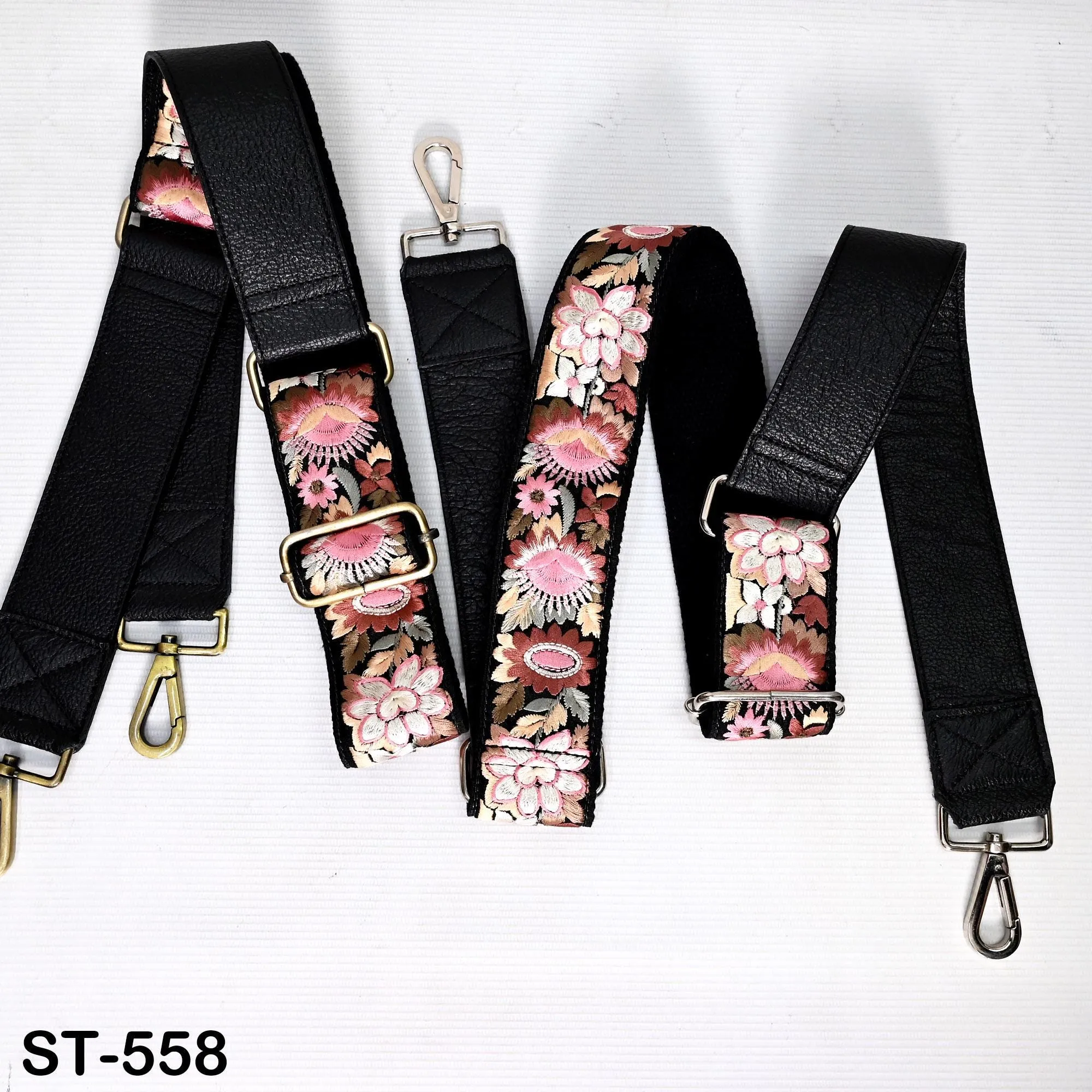 Replacement Crossbody Leather Handbag Boho Bag Strap Gift for Sister Shoulder Strap Purses Embroidery Black Adjustable Strap Christmas