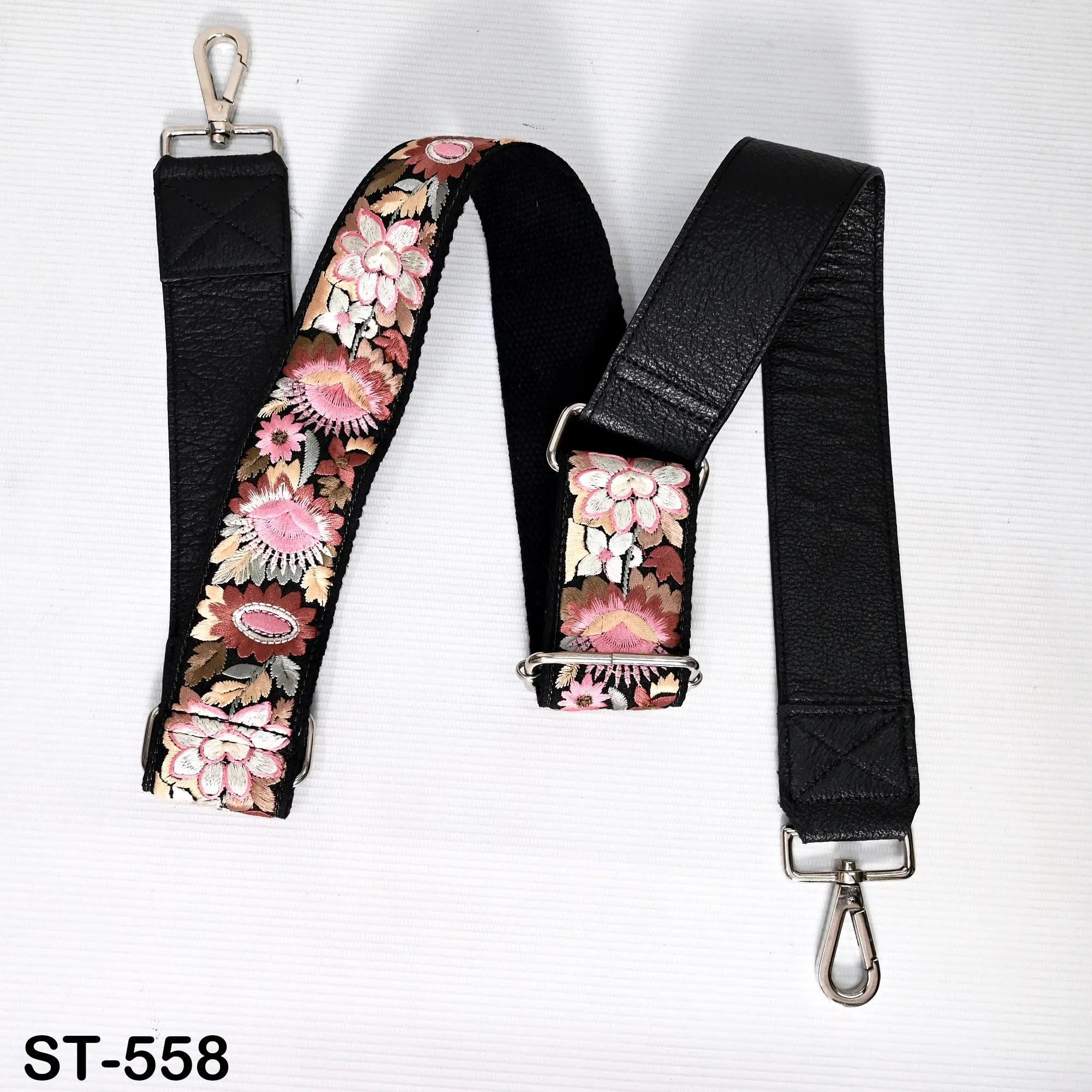 Replacement Crossbody Leather Handbag Boho Bag Strap Gift for Sister Shoulder Strap Purses Embroidery Black Adjustable Strap Christmas