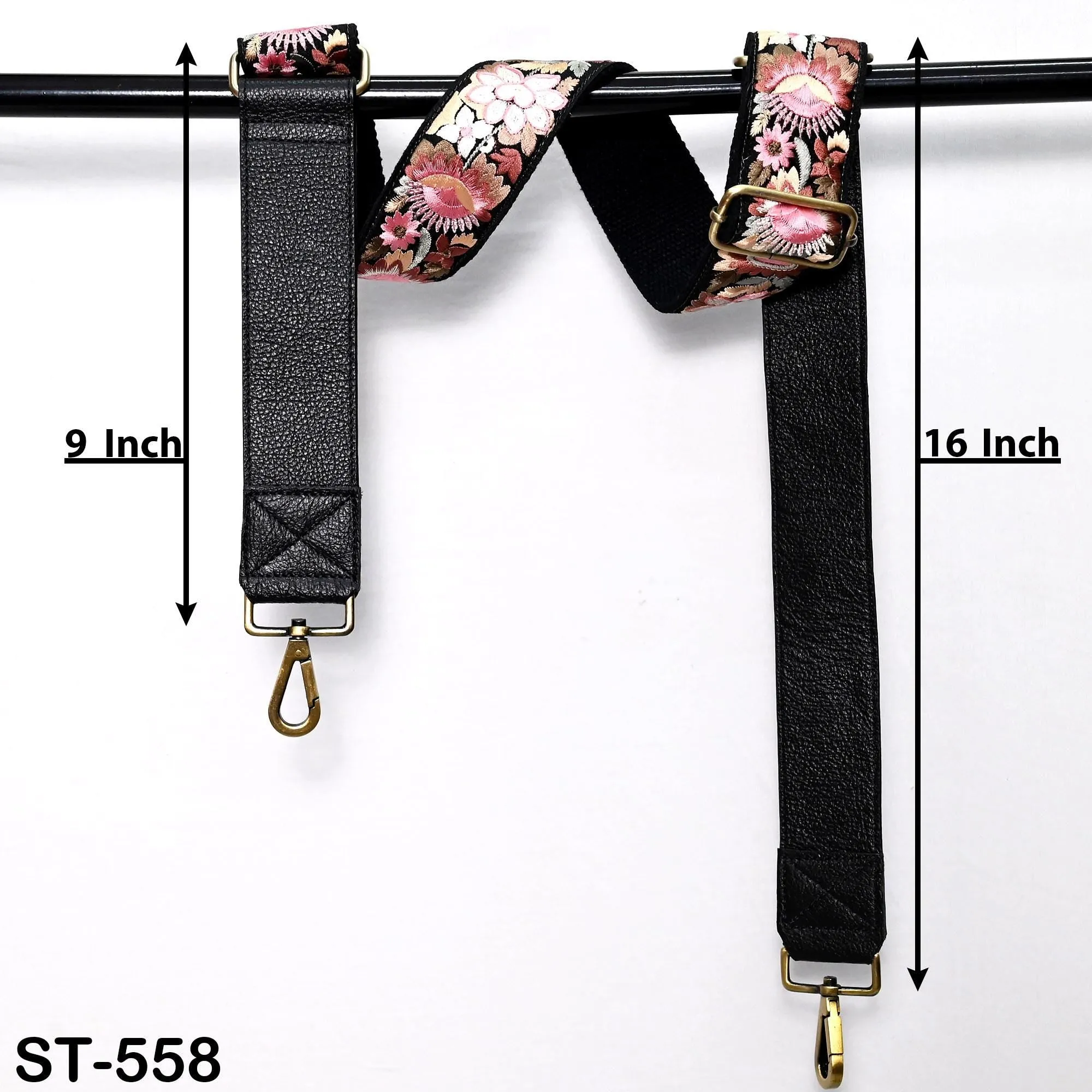 Replacement Crossbody Leather Handbag Boho Bag Strap Gift for Sister Shoulder Strap Purses Embroidery Black Adjustable Strap Christmas