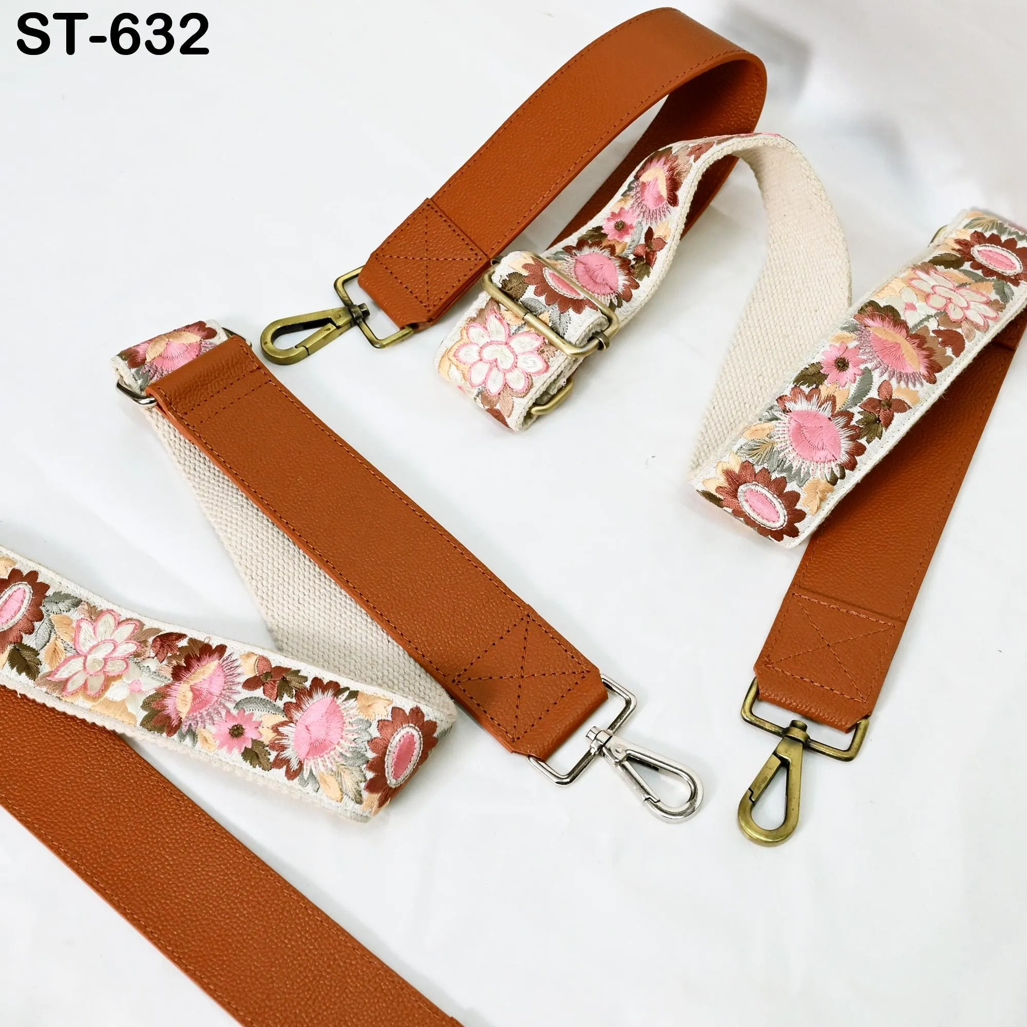 Replacement Leather  Crossbody Strap Handbag Boho Bag Strap Camera Strap Purses Embroidery Brown Adjustable Strap Christmas Gift for Brother