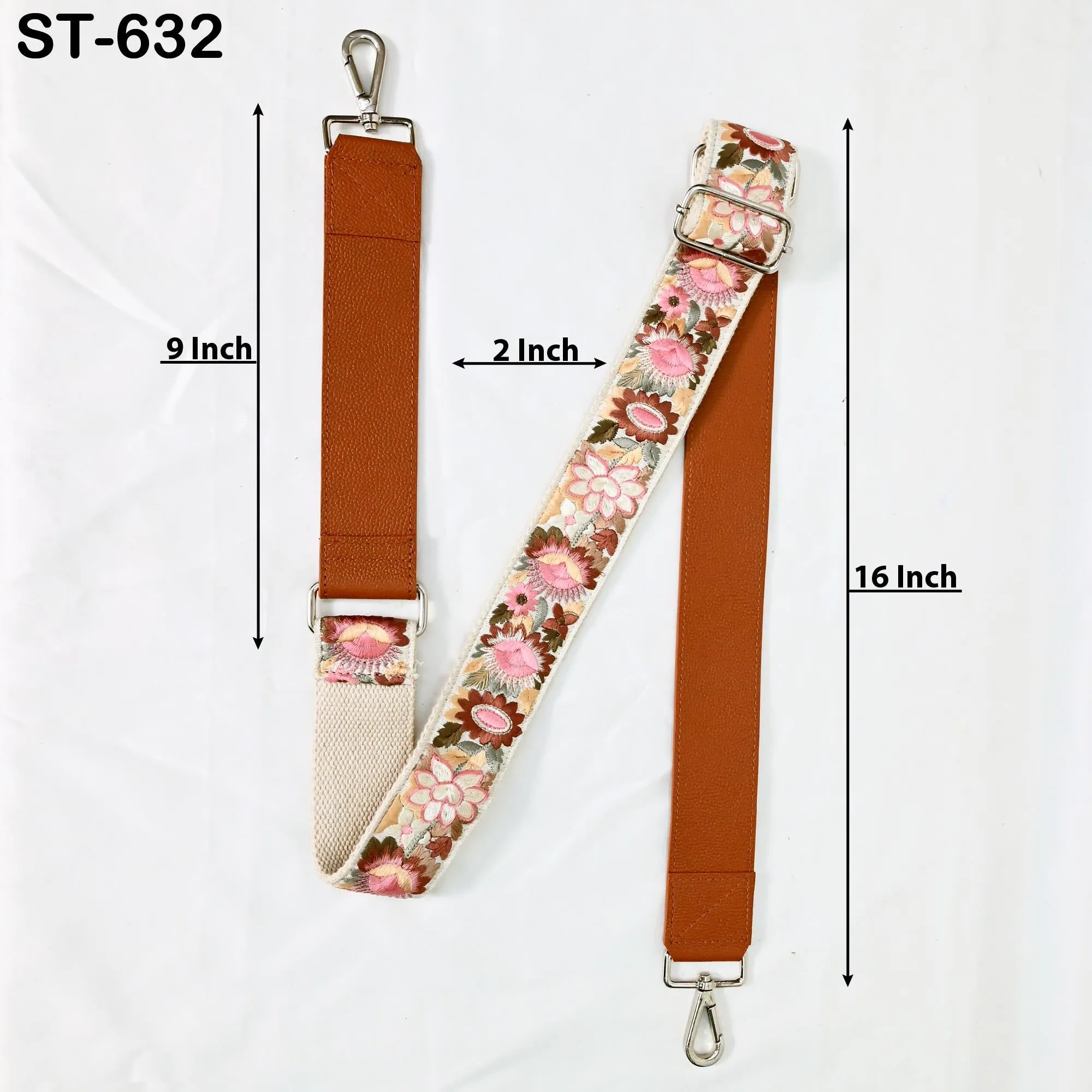 Replacement Leather  Crossbody Strap Handbag Boho Bag Strap Camera Strap Purses Embroidery Brown Adjustable Strap Christmas Gift for Brother