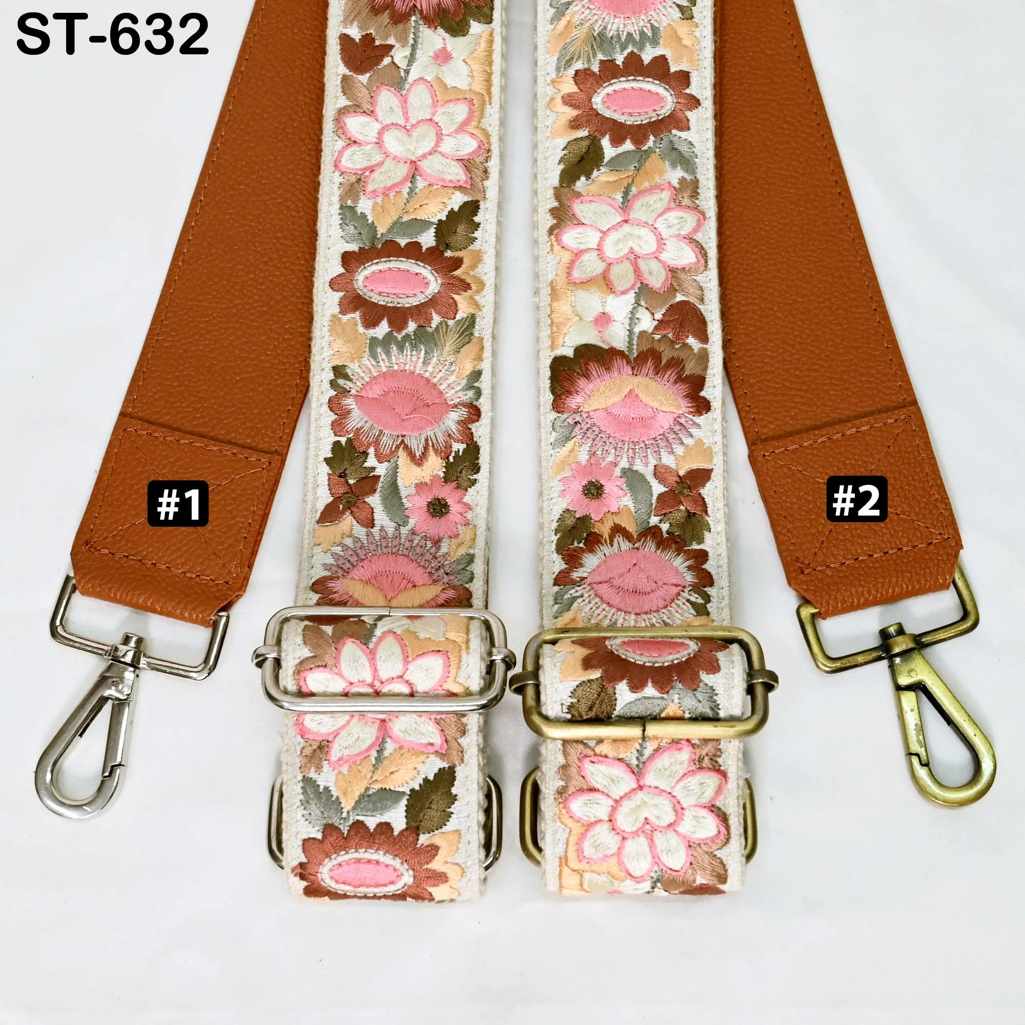 Replacement Leather  Crossbody Strap Handbag Boho Bag Strap Camera Strap Purses Embroidery Brown Adjustable Strap Christmas Gift for Brother
