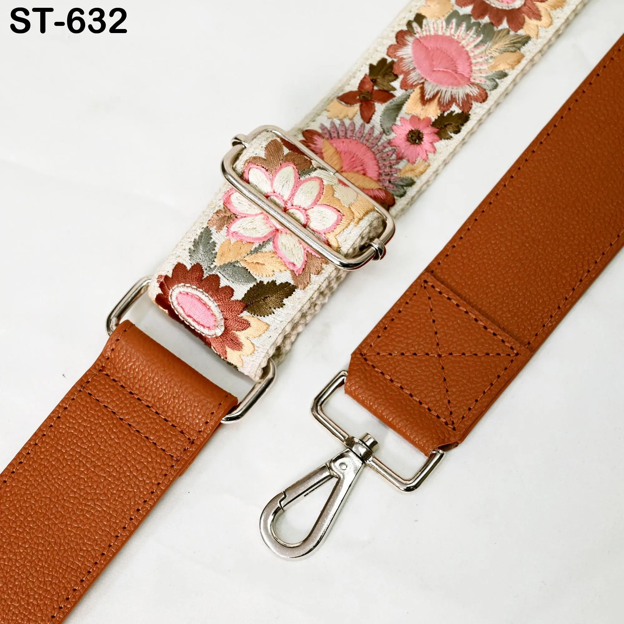 Replacement Leather  Crossbody Strap Handbag Boho Bag Strap Camera Strap Purses Embroidery Brown Adjustable Strap Christmas Gift for Brother