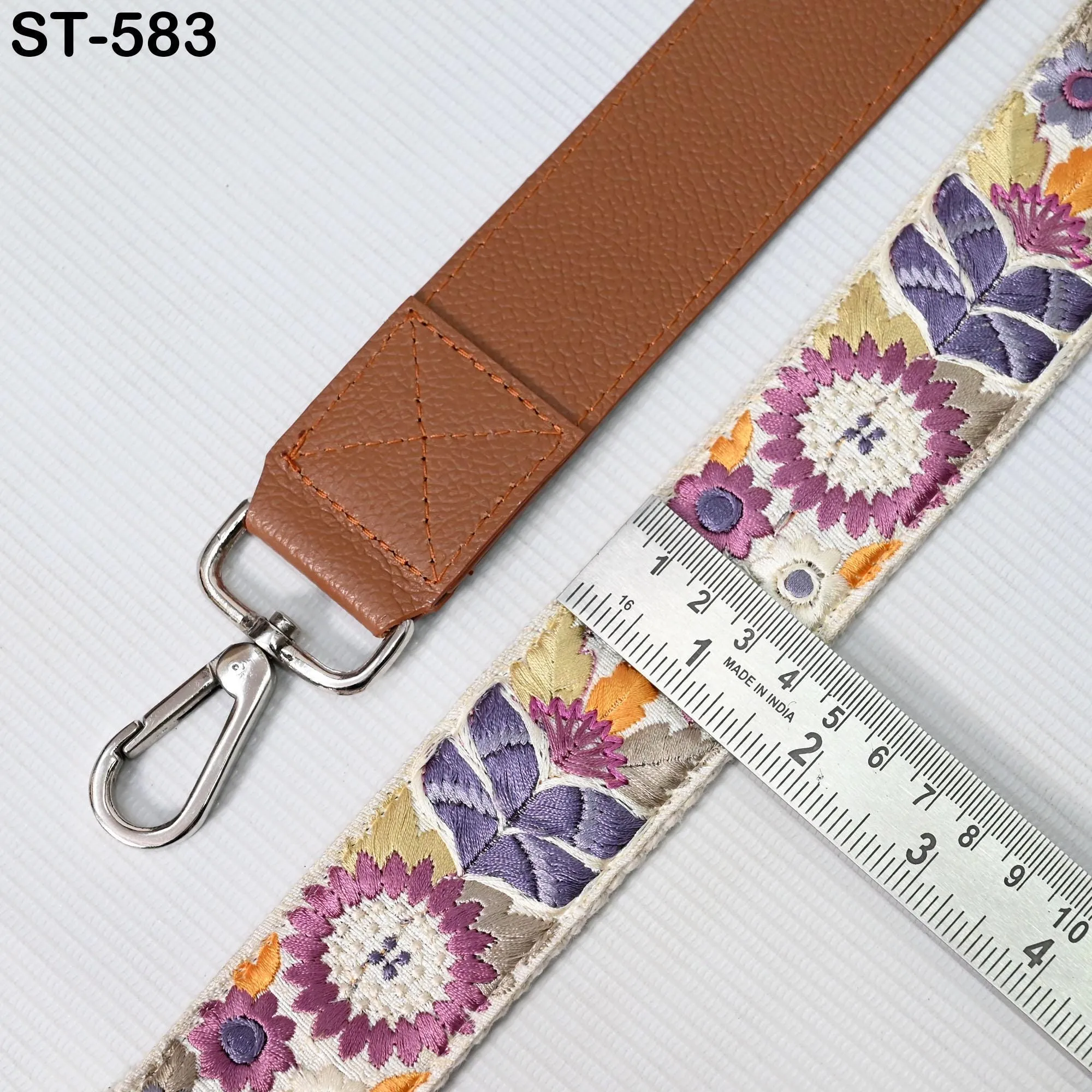 Replacement Leather  Crossbody Strap Handbag Boho Bag Strap Camera Strap Purses Embroidery Brown Adjustable Strap Christmas Gift for Brother