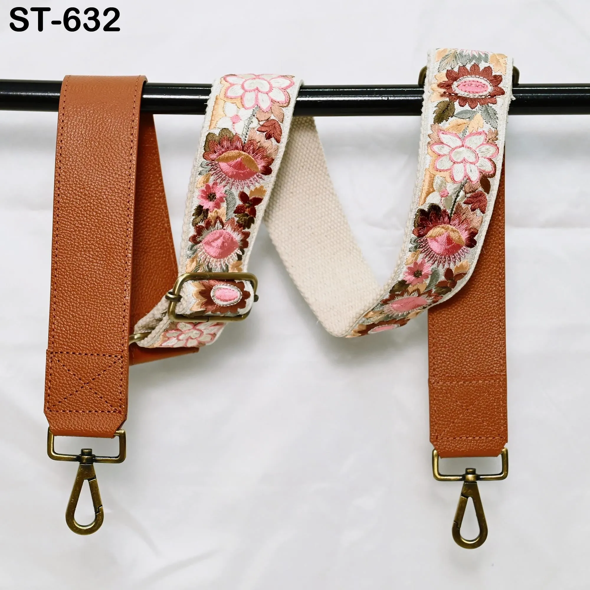 Replacement Leather  Crossbody Strap Handbag Boho Bag Strap Camera Strap Purses Embroidery Brown Adjustable Strap Christmas Gift for Brother