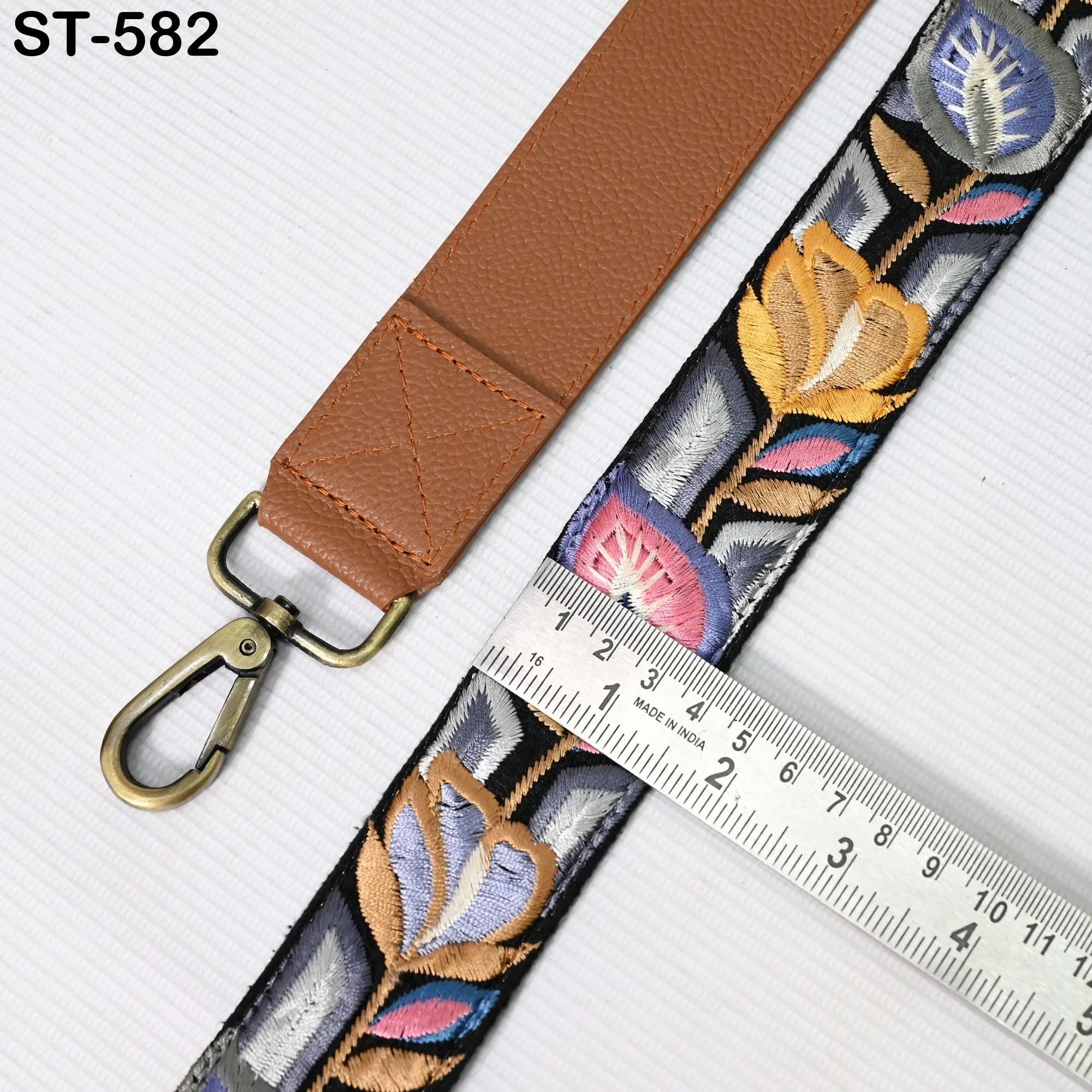 Replacement Leather  Crossbody Strap Handbag Boho Bag Strap Camera Strap Purses Embroidery Brown Adjustable Strap Christmas Gift for Mother