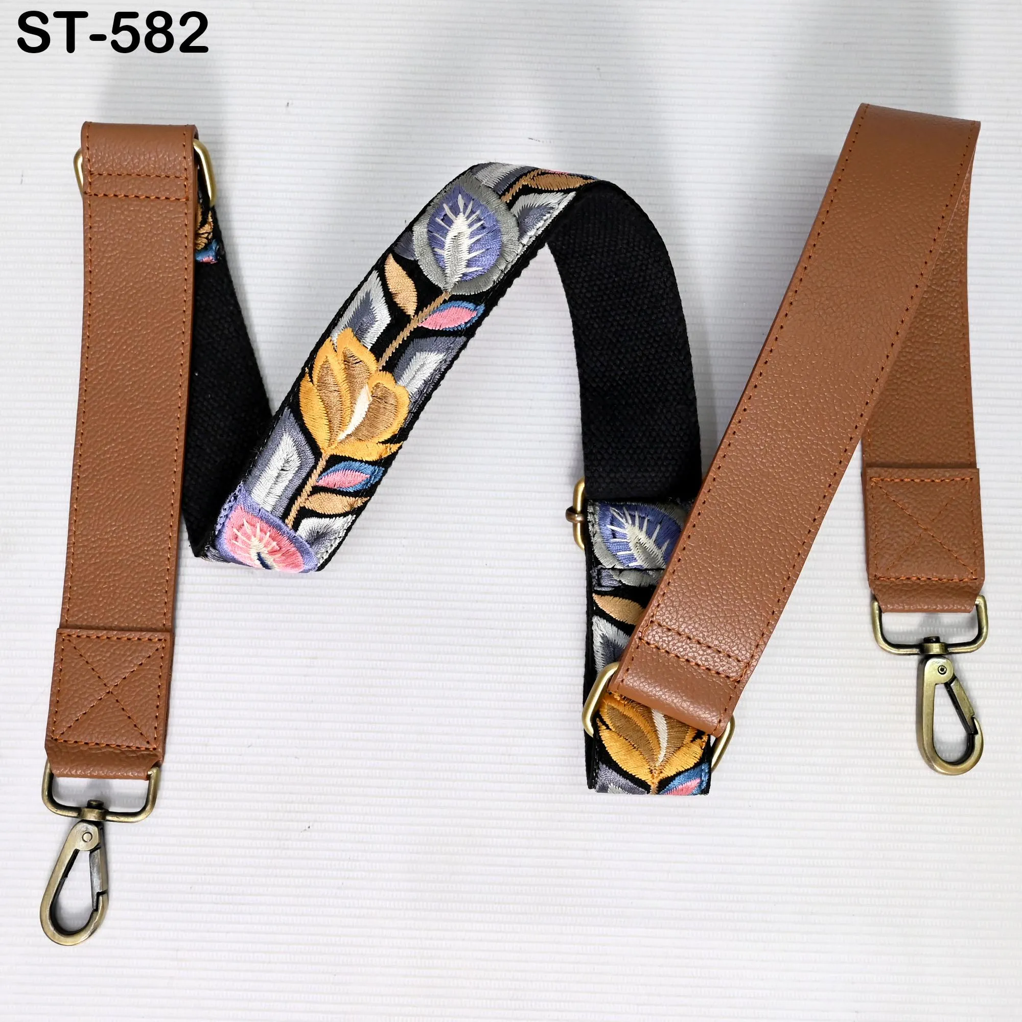 Replacement Leather  Crossbody Strap Handbag Boho Bag Strap Camera Strap Purses Embroidery Brown Adjustable Strap Christmas Gift for Mother