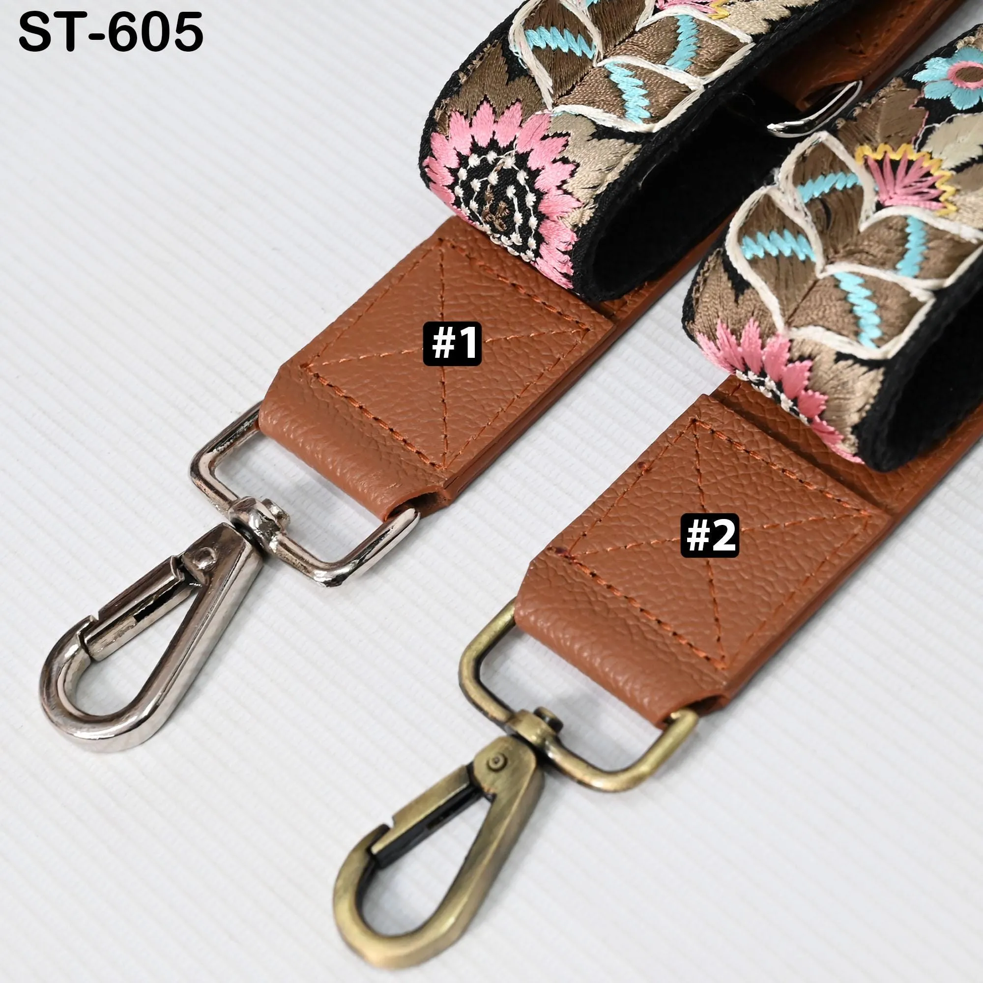Replacement Leather  Crossbody Strap Handbag Boho Bag Strap Camera Strap Purses Embroidery Brown Adjustable Strap Christmas Gift for Sister