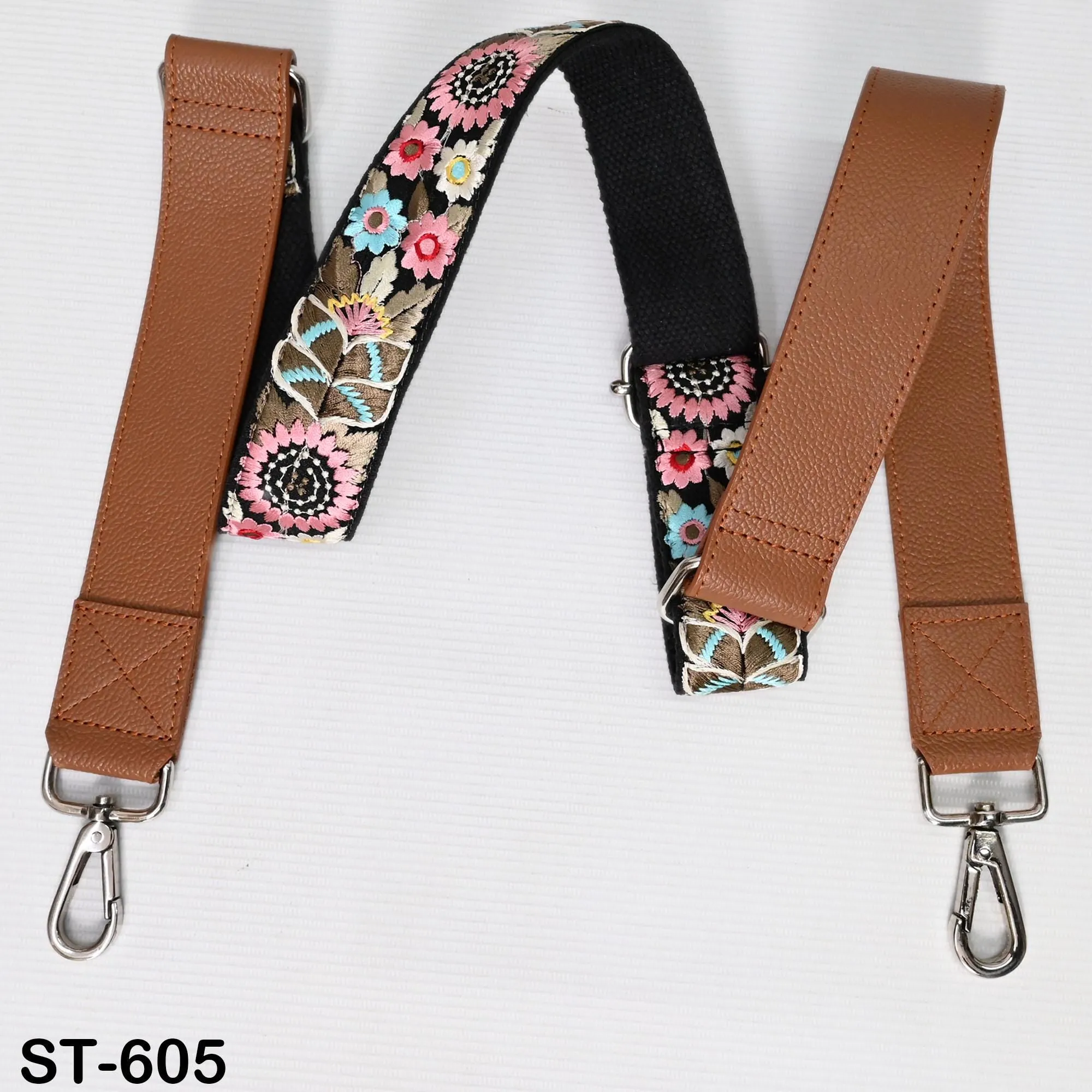 Replacement Leather  Crossbody Strap Handbag Boho Bag Strap Camera Strap Purses Embroidery Brown Adjustable Strap Christmas Gift for Sister