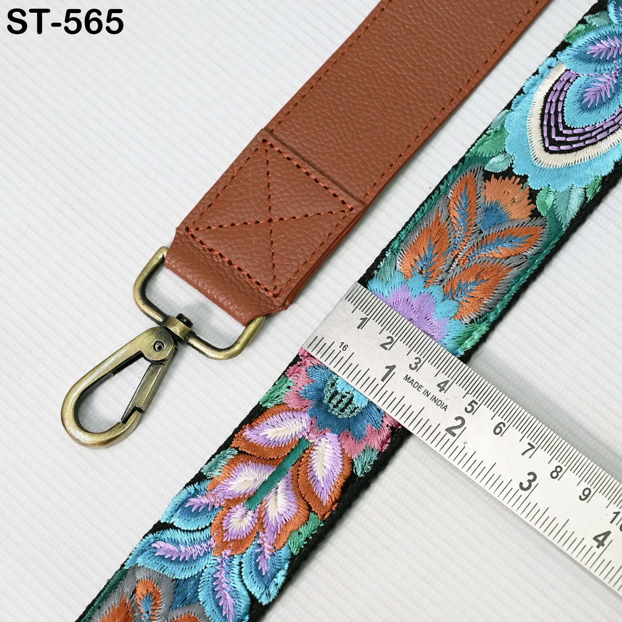 Replacement Leather  Crossbody Strap Handbag Boho Bag Strap Camera Strap Purses Embroidery Brown Adjustable Strap Christmas Gift for Sister