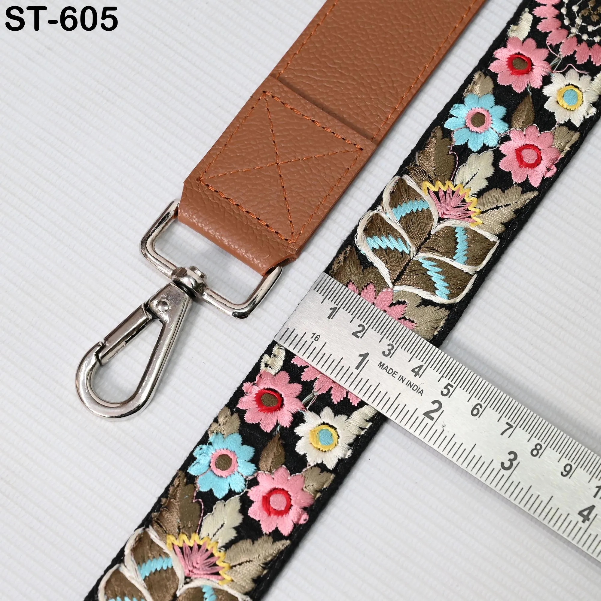 Replacement Leather  Crossbody Strap Handbag Boho Bag Strap Camera Strap Purses Embroidery Brown Adjustable Strap Christmas Gift for Sister