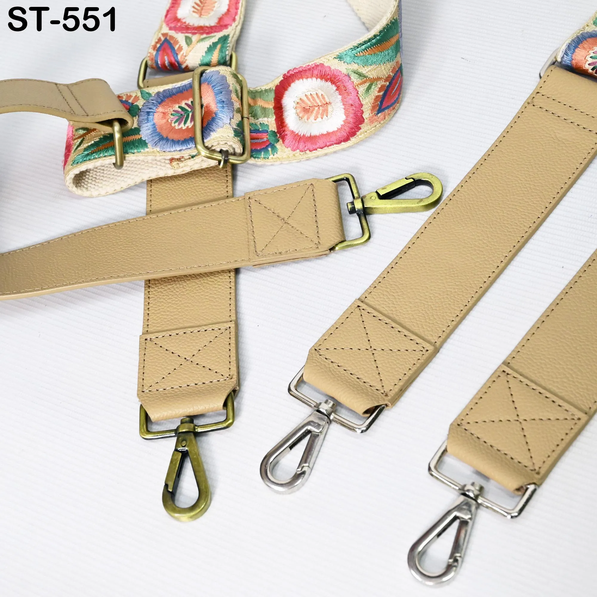 Replacement Leather Handbag Boho Bag Crossbody Strap Embroidery Adjustable Camera Strap Shoulder Strap Purses Pale Taupe Gift for Friends