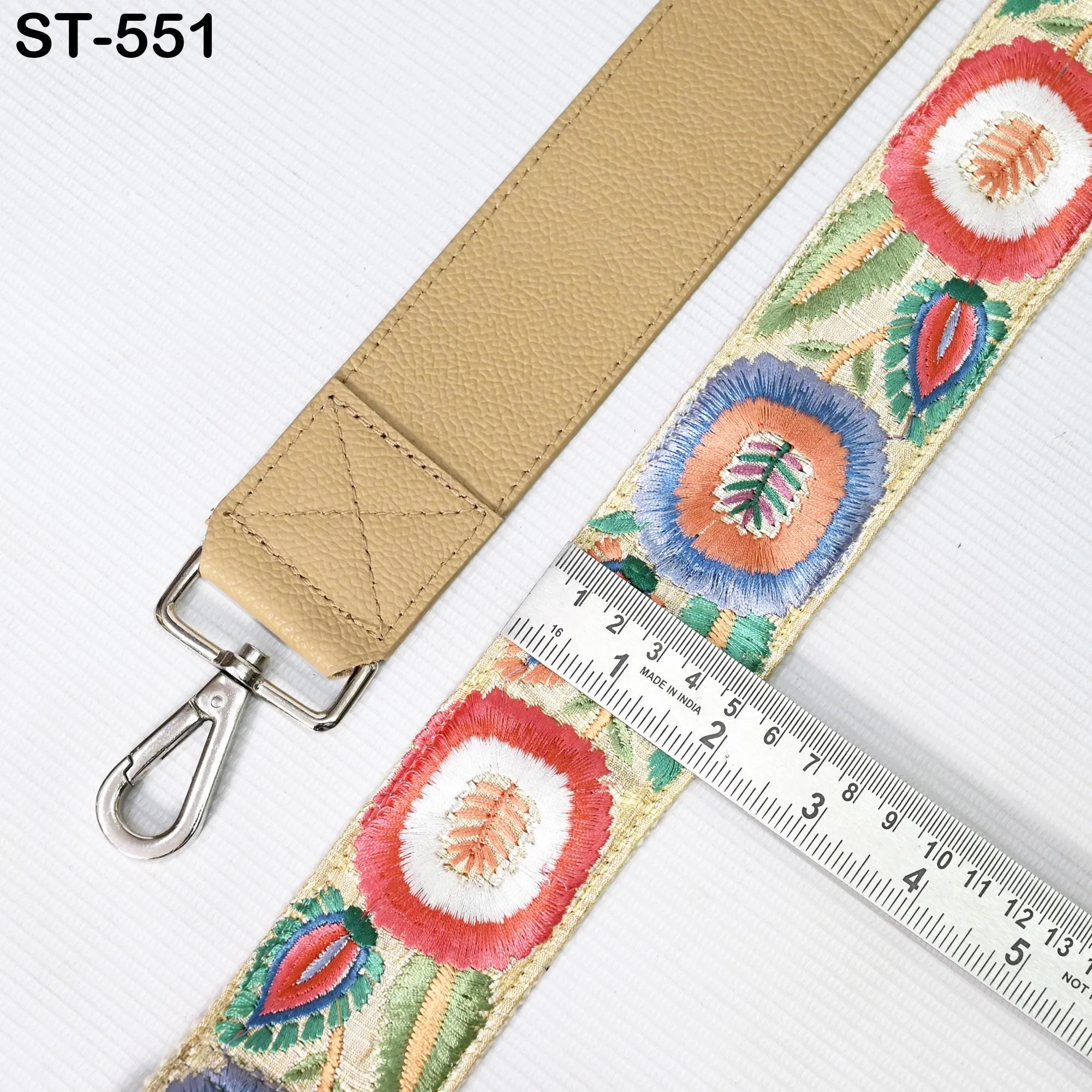 Replacement Leather Handbag Boho Bag Crossbody Strap Embroidery Adjustable Camera Strap Shoulder Strap Purses Pale Taupe Gift for Friends