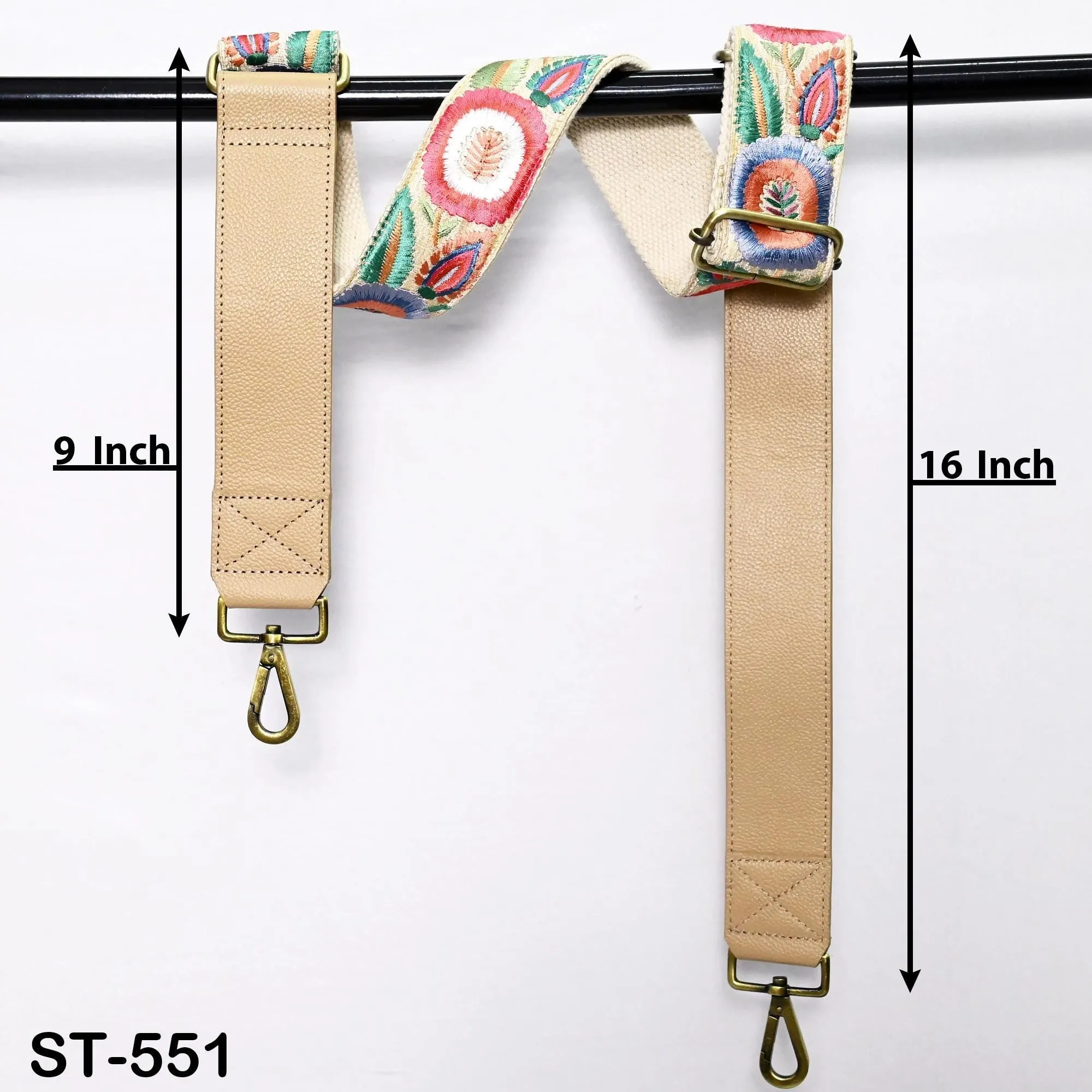 Replacement Leather Handbag Boho Bag Crossbody Strap Embroidery Adjustable Camera Strap Shoulder Strap Purses Pale Taupe Gift for Friends