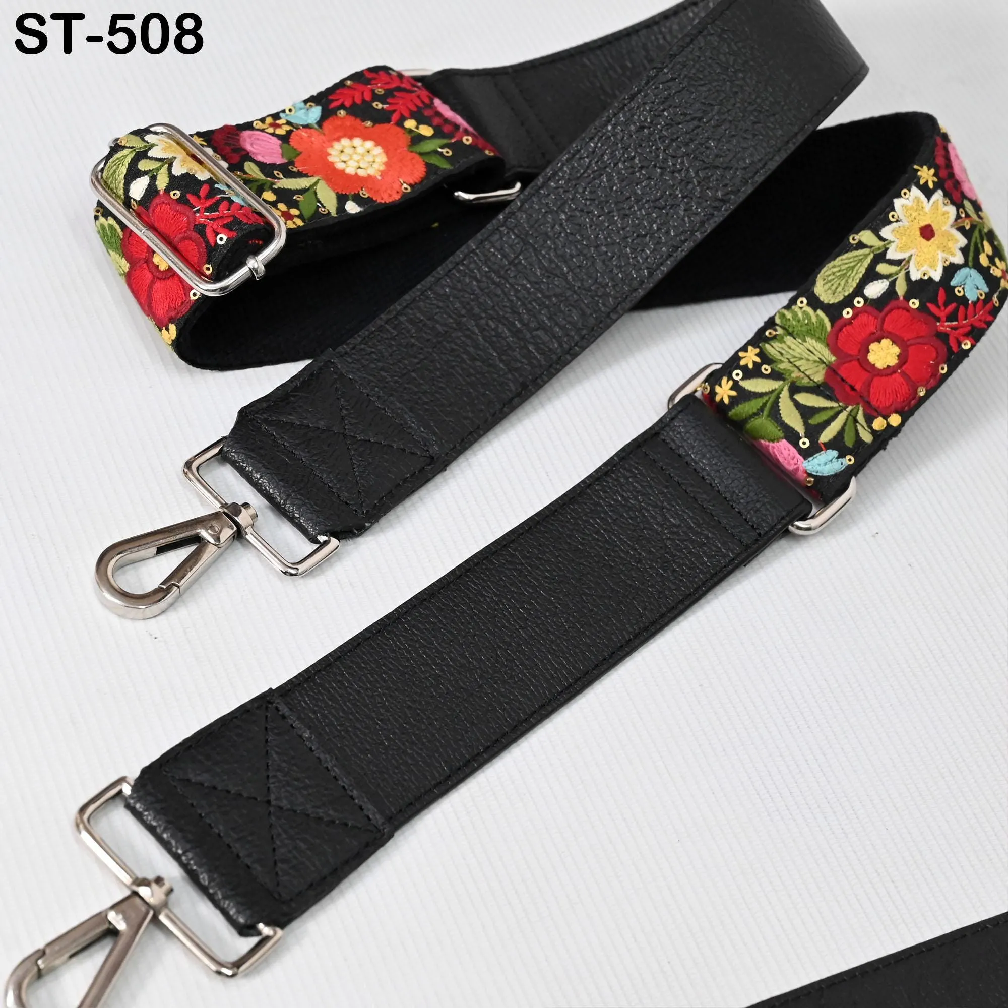 Replacement Leather Handbag Boho Bag Strap Camera Strap Crossbody Strap Purses Embroidery Adjustable Strap Black Christmas Gift for Sister