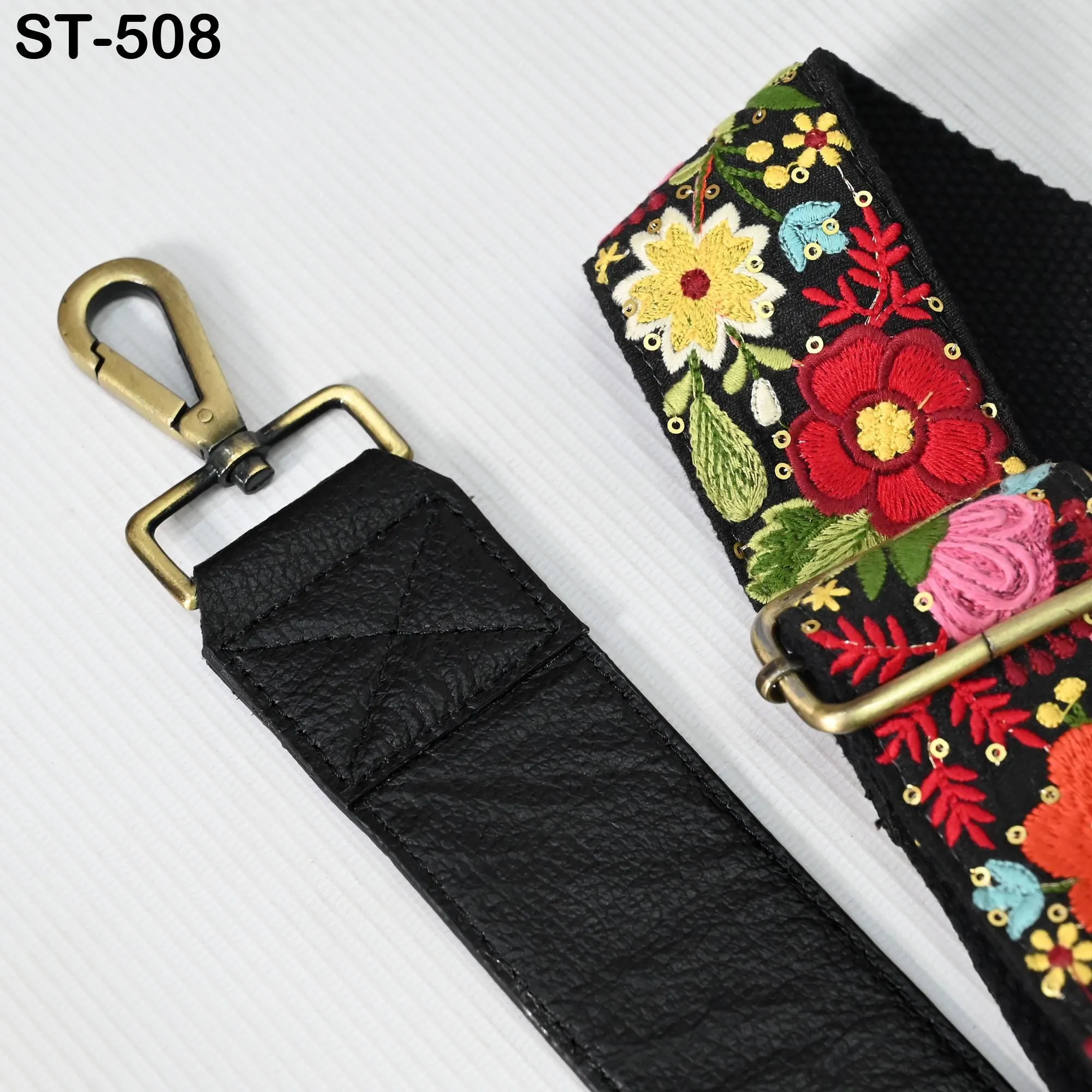 Replacement Leather Handbag Boho Bag Strap Camera Strap Crossbody Strap Purses Embroidery Adjustable Strap Black Christmas Gift for Sister