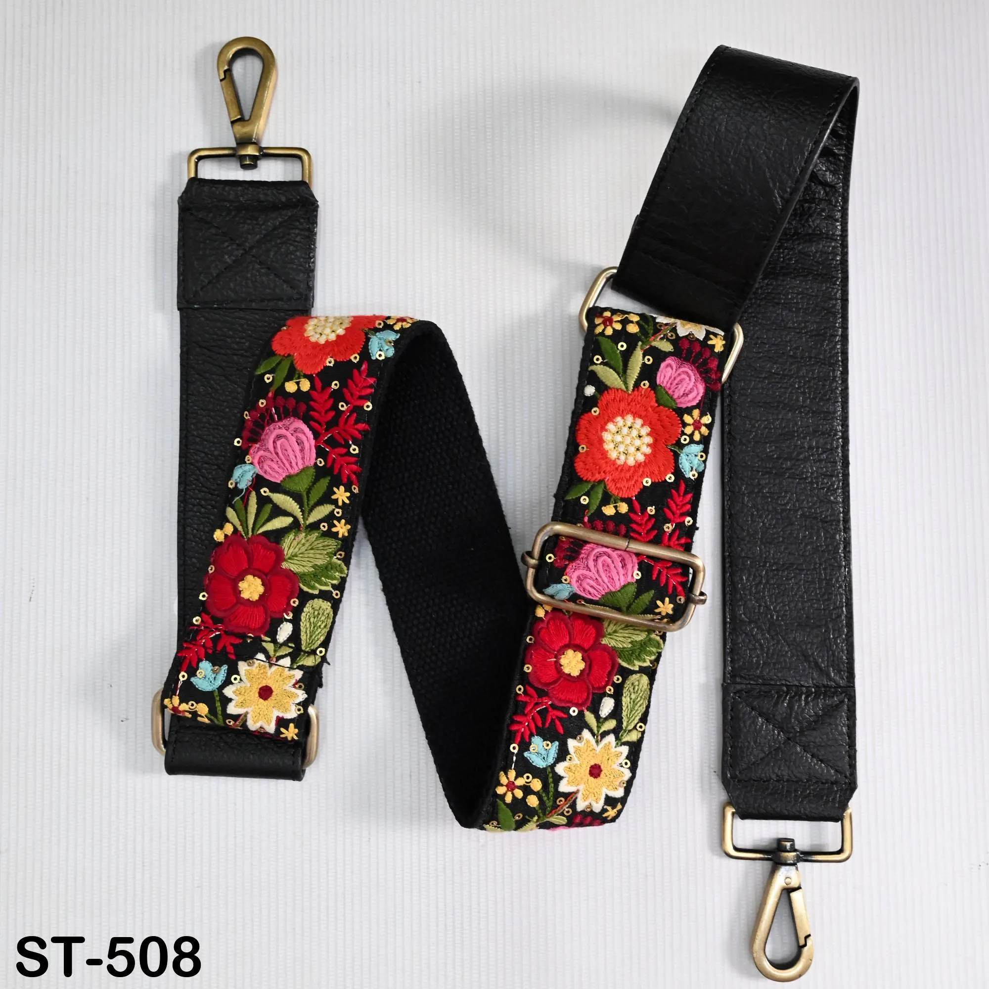 Replacement Leather Handbag Boho Bag Strap Camera Strap Crossbody Strap Purses Embroidery Adjustable Strap Black Christmas Gift for Sister