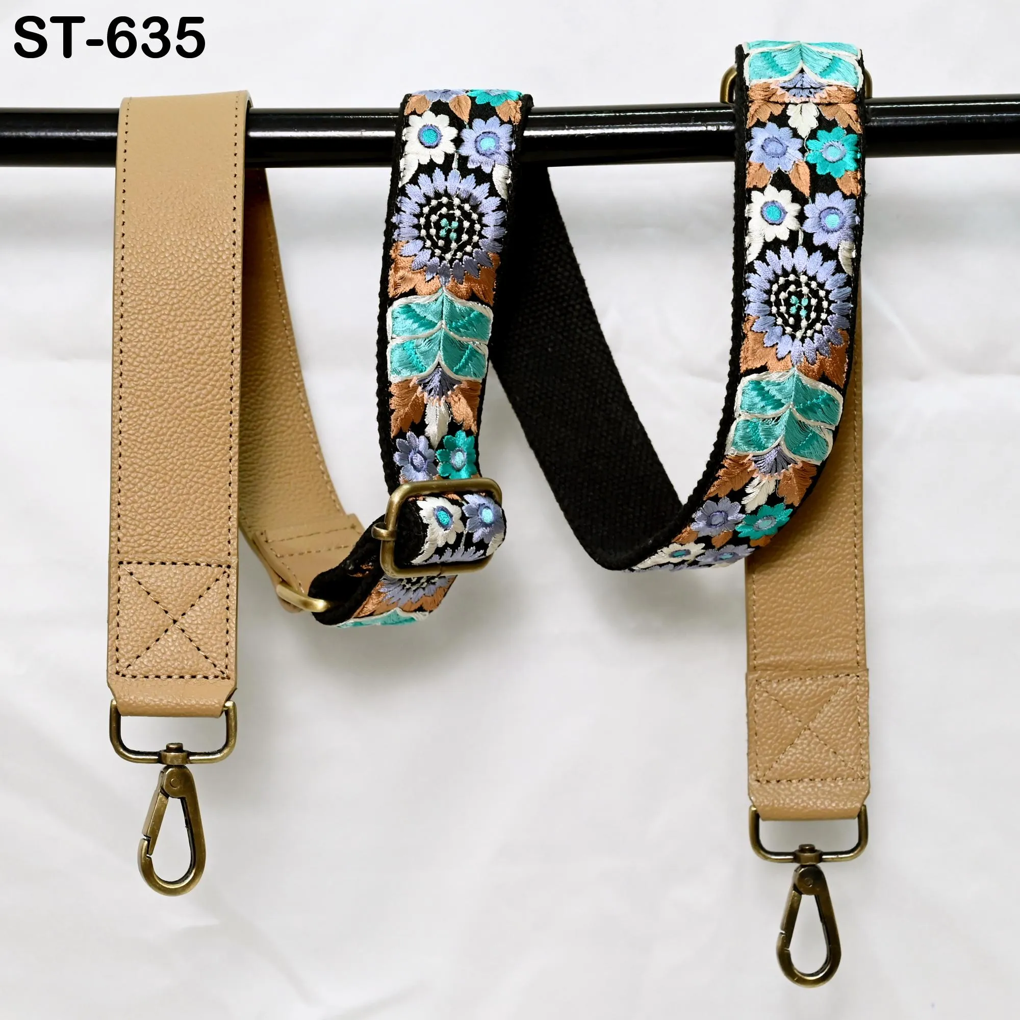Replacement Strap Leather Handbag Boho Bag Crossbody Strap Adjustable Gift for Sister Camera Shoulder Strap Purses Embroidery Pale Taupe