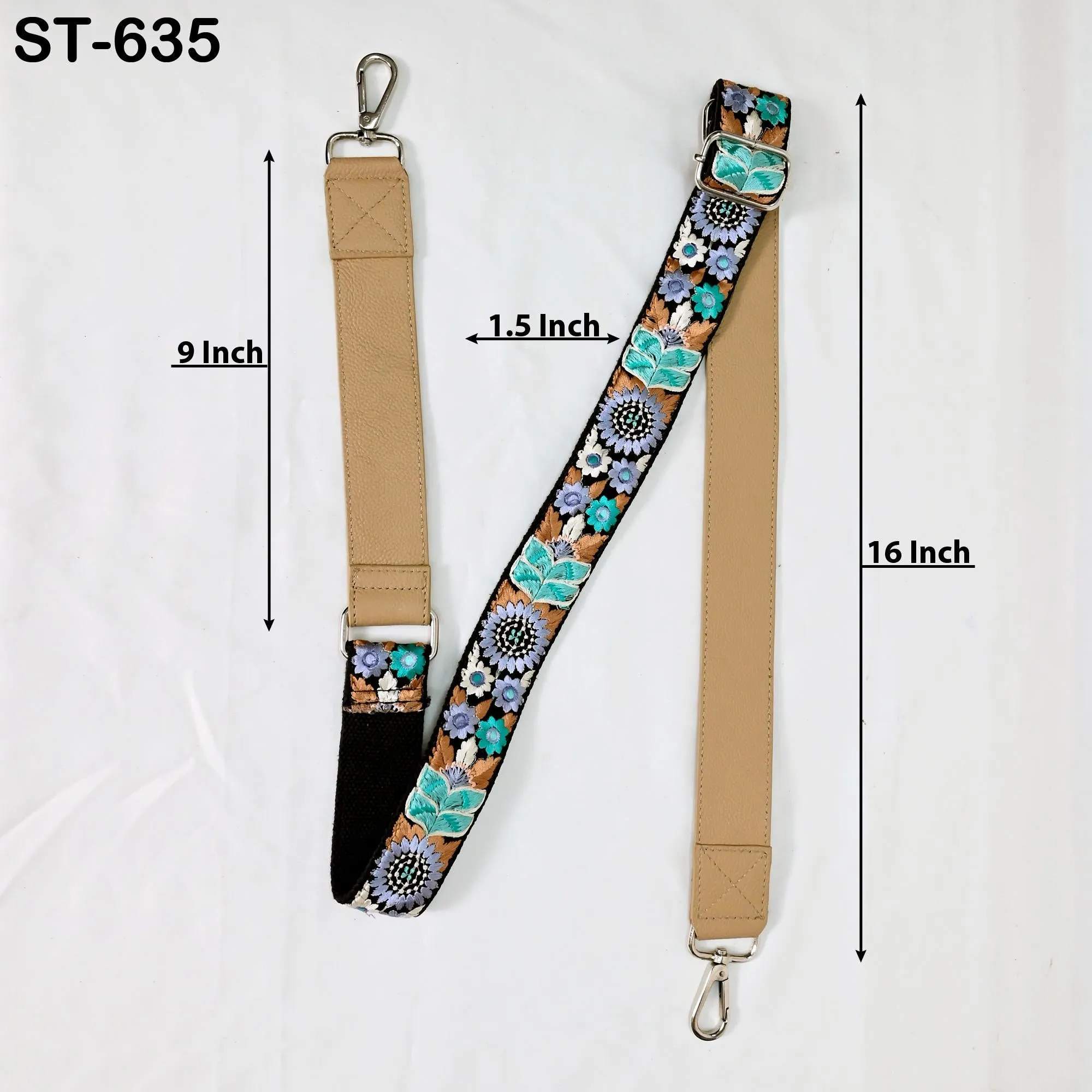 Replacement Strap Leather Handbag Boho Bag Crossbody Strap Adjustable Gift for Sister Camera Shoulder Strap Purses Embroidery Pale Taupe
