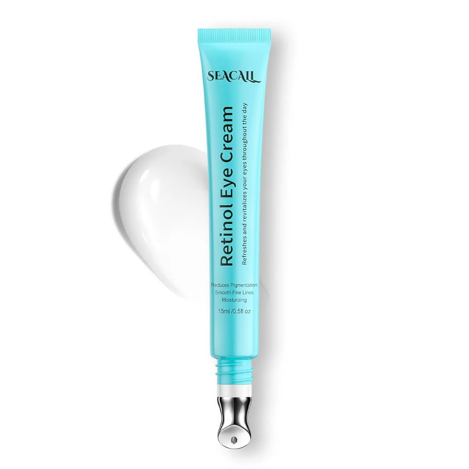 Retinol Eye Cream with Caffeine, Hyaluronic Acid & Vitamin C | Anti-Aging Under Eye Cream for Dark Circles, Wrinkles & Puffiness | Reduces Fine Lines Skin Care Treatment for Women & Men (15ml)