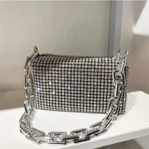 Rhinestone Crossbody Purse for Evening Affairs