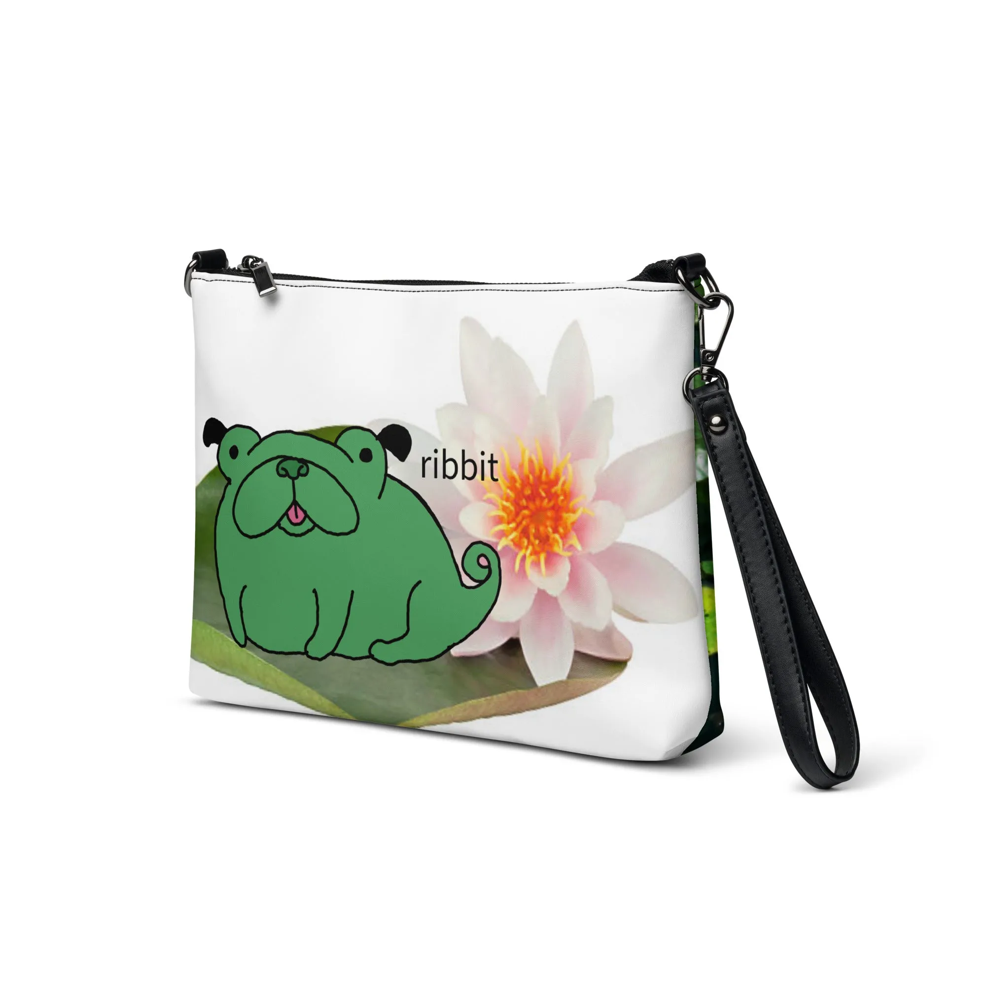 Ribbit the Pug Frog Crossbody bag