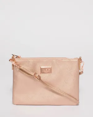 Rose Gold Plain Peta Chain Crossbody Bag