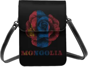Rose Mongolia Mongolian Flag Small Crossbody Bag Is A Shoulder Bag Designed For Women And Girls Cell Phone Crossbody Wallet Purses With Card Slots Adjustable Strap