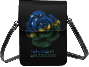 Rose Solomon Islanders Flag Small Crossbody Bag Is A Shoulder Bag Designed For Women And Girls Cell Phone Crossbody Wallet Purses With Card Slots Adjustable Strap