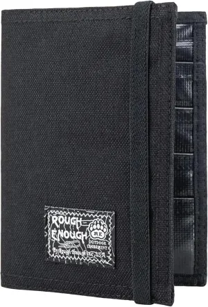 Rough Enough Passport Holder Wallet Cover Case for Travel Men Women Family Kids Vacation Trip Essentials Cordura Black