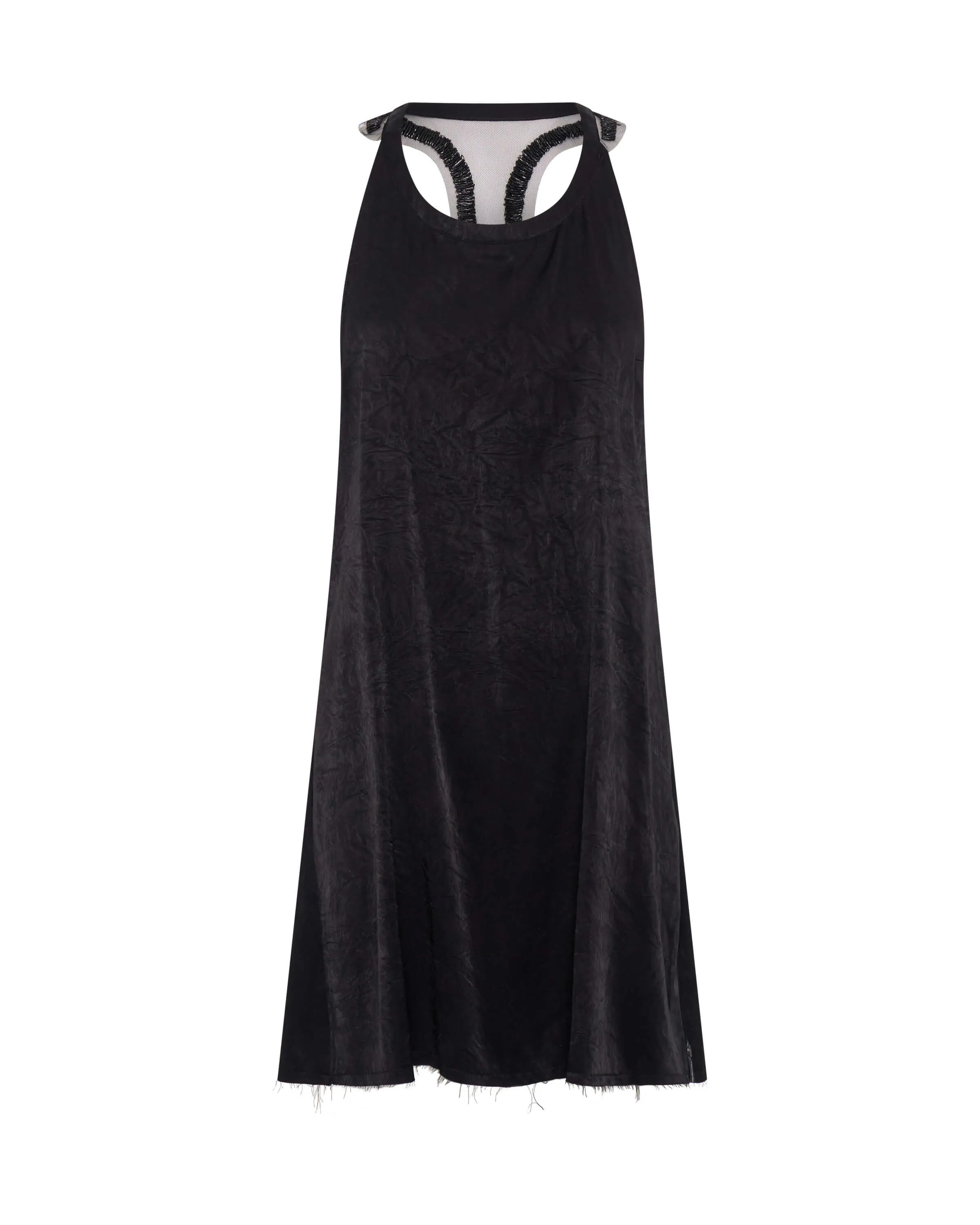 Roxie Embellished Backless Slip Mini Dress - Black