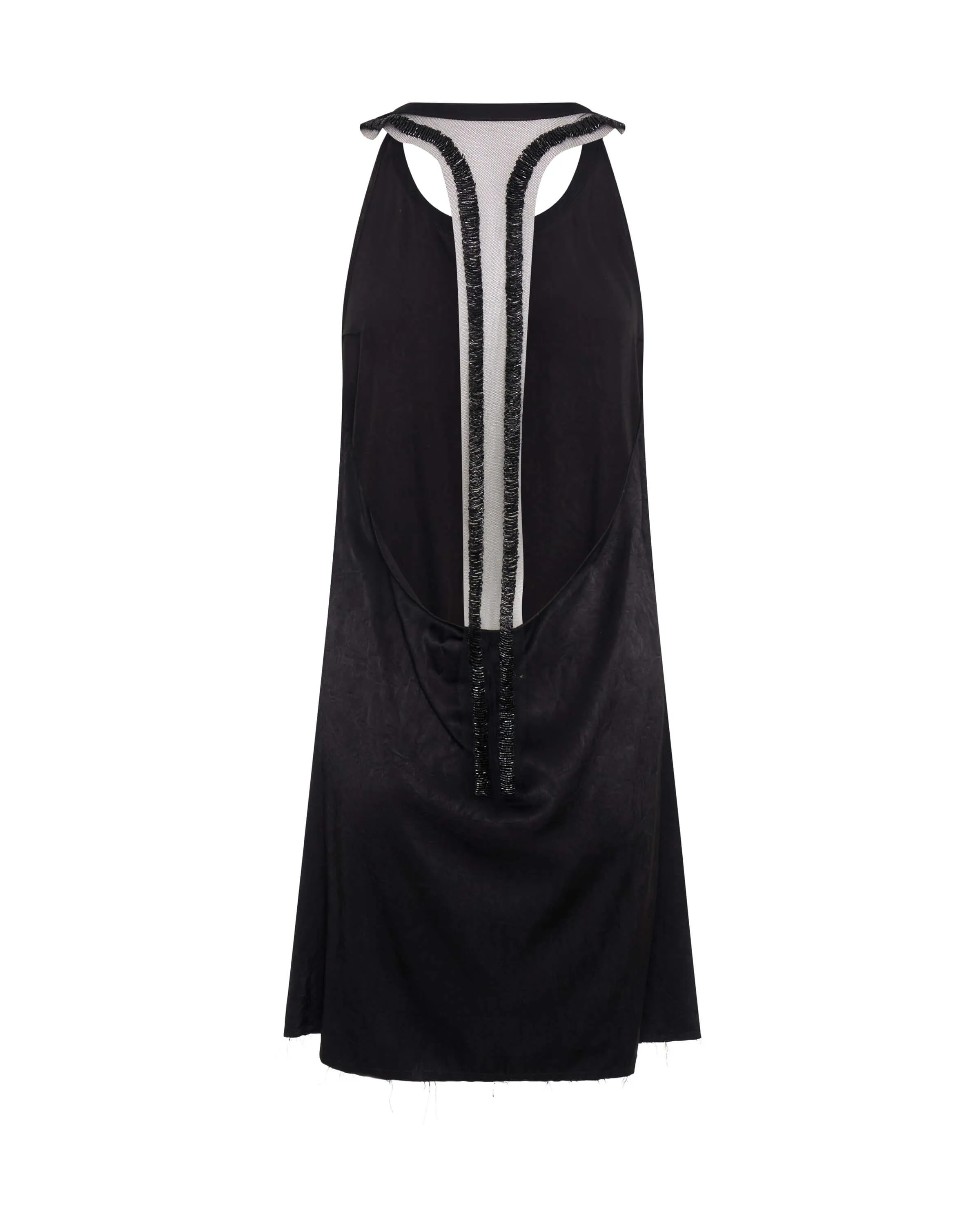 Roxie Embellished Backless Slip Mini Dress - Black