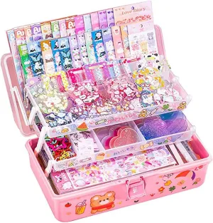 Ruyumei Creative Goo Card Sticker Set for Girls - Complete DIY Scrapbooking Material with Goo Card and Stickers - Fun Toy and Art Supply for Kids (X06406)