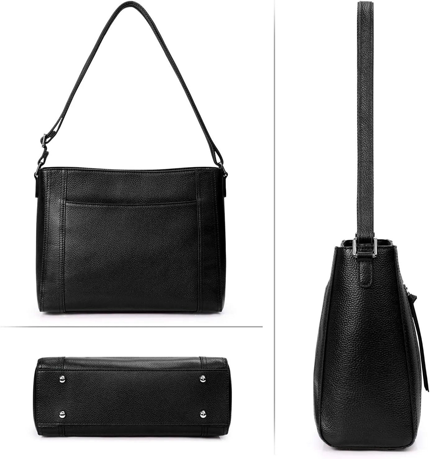 S-ZONE Medium Women Genuine Leather Crossbody Bags Cowhide Shoulder Handbag Ladies Purse