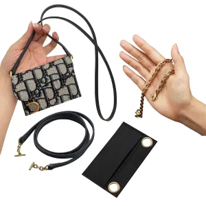 Saddle Wallet Chain Insert, Long Saddle Wallet with Chain, Card Holder Conversion Kit Wallet on Chain, Credit Card Holder Insert Crossbody (60cm Old Gold Metal Chain, Geyser Blue)
