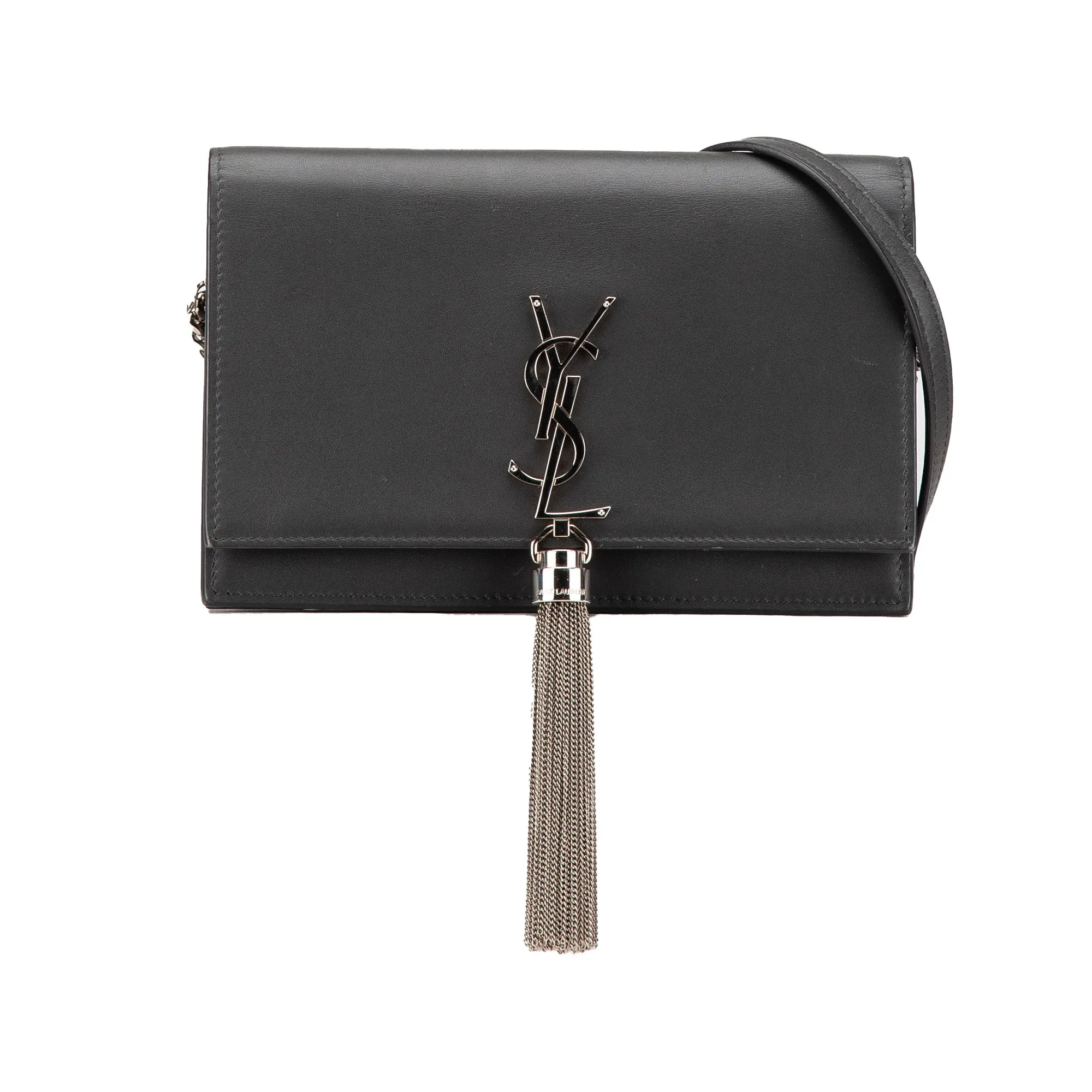Saint Lau Smooth Calfskin Monogram Kate Tassel Chain Wallet