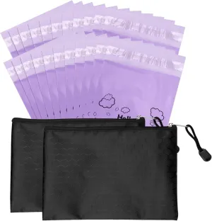 Sanitary Disposal Bags Pack of 200,Sanitary Pad Disposal Bags 7x12inches Purple Opaque Feminine Hygiene Disposal Bags with Storage Bag Sanitary Trash Bags for Tampons,Sanitary Liners