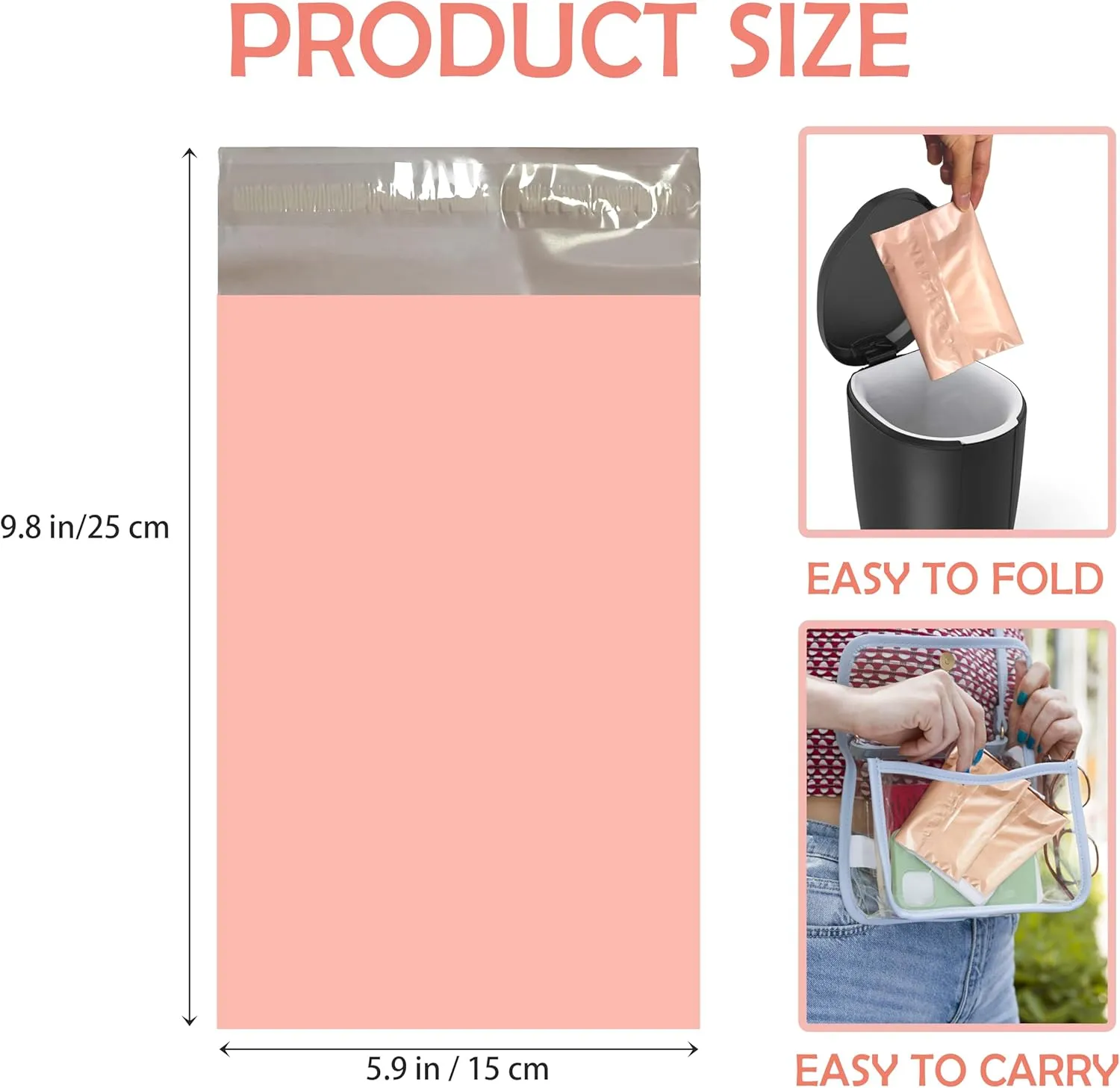 Sanitary Napkin Disposal Bags, 200 Pcs, Pink, Self-sealing, Plastic, Disposable, Single-layer, Women's Feminine Hygiene Disposal Bags