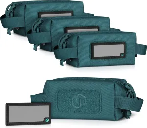 Savior Equipment Loose Sacs 4-Pack Tactical Ammo Pouch Firearm Ammunition Carrier Bag, ID Patches Included, Rifle Carbine Pistol Revolver Ammos Transportation Soft Case Hunting Shooting Range Gear