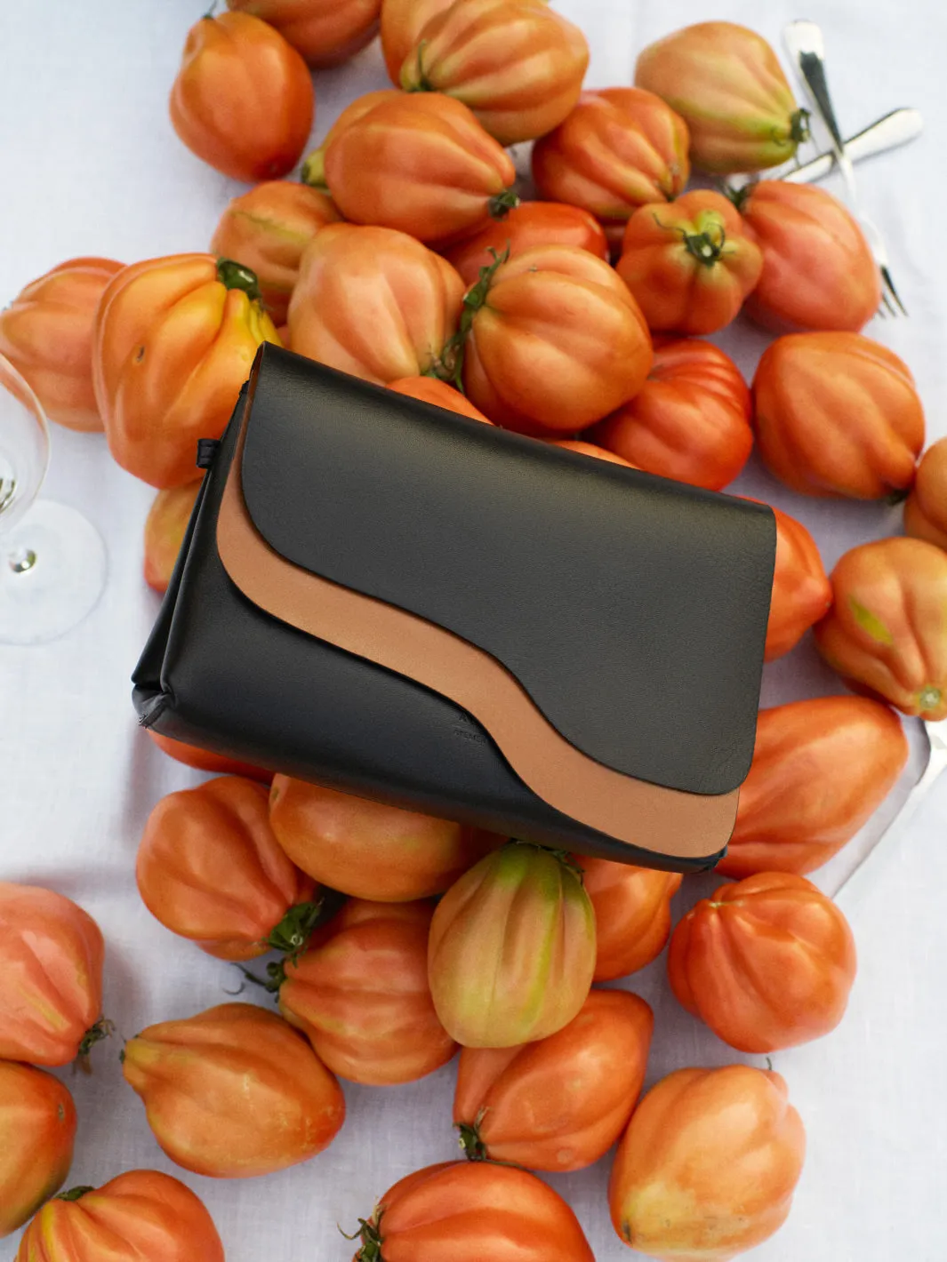 Scarlino Black Nappa Pouch Bag