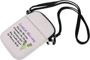 Scottish Thistle Crossbody Bag Scottish Blessing Gift May Yer Blessings Outnumber The Thistle That Grow Travel Pouch