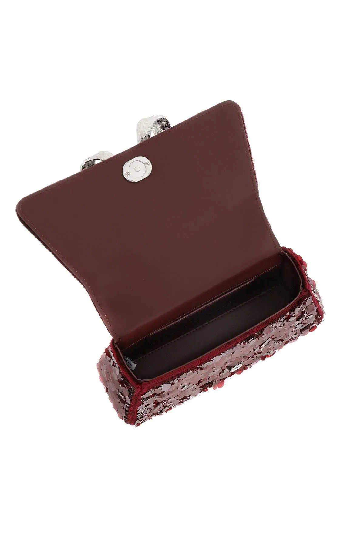 Self Portrait Sequined Bow Mini Shoulder Bag