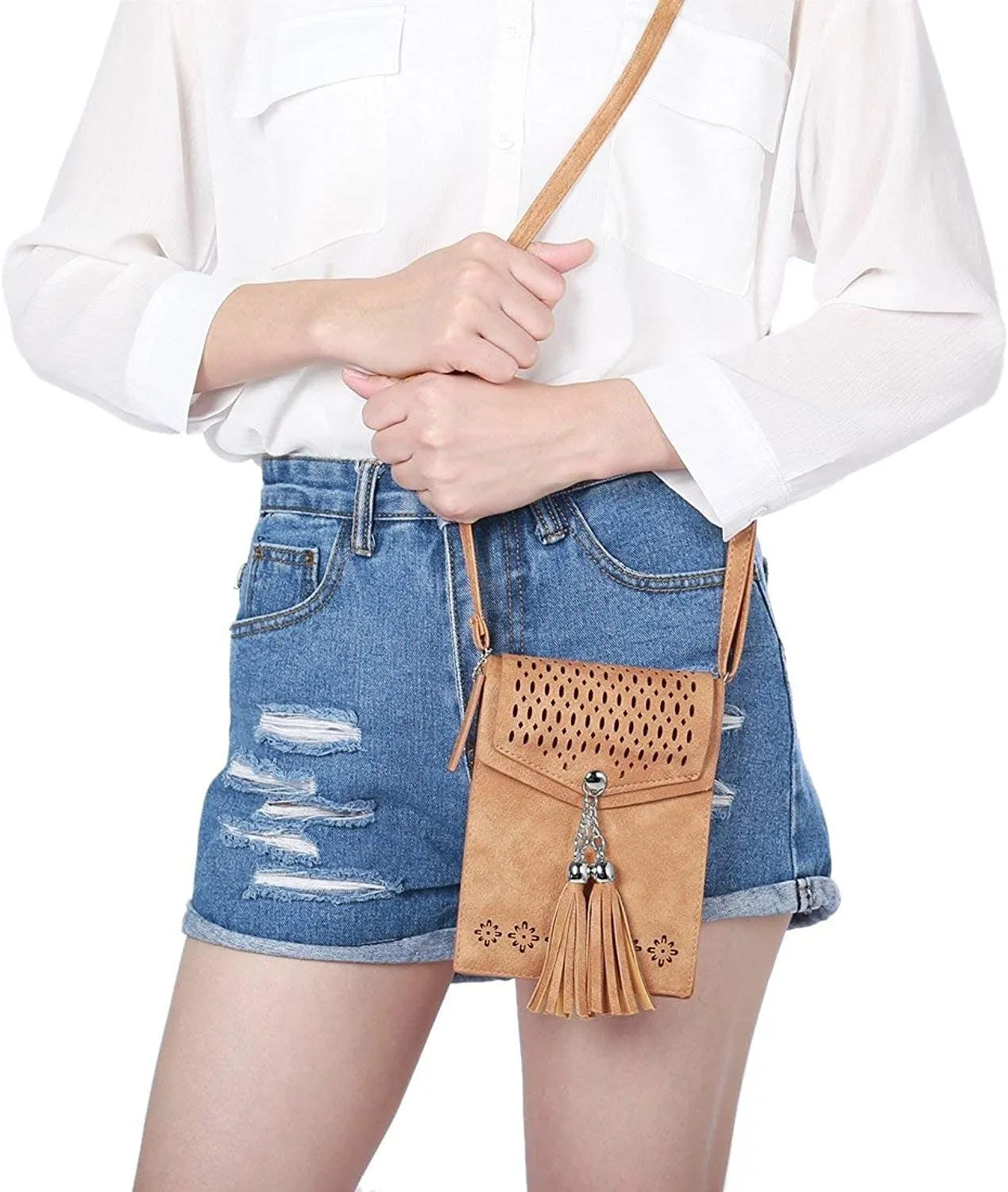 seOSTO Womens Small Crossbody Bag For Woman, Tassel Wallet Purse，Gifts For Teenage Girls